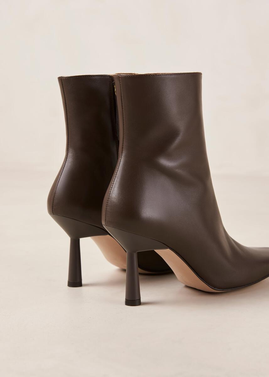 Frappe Coffee Brown Leather Ankle Boots