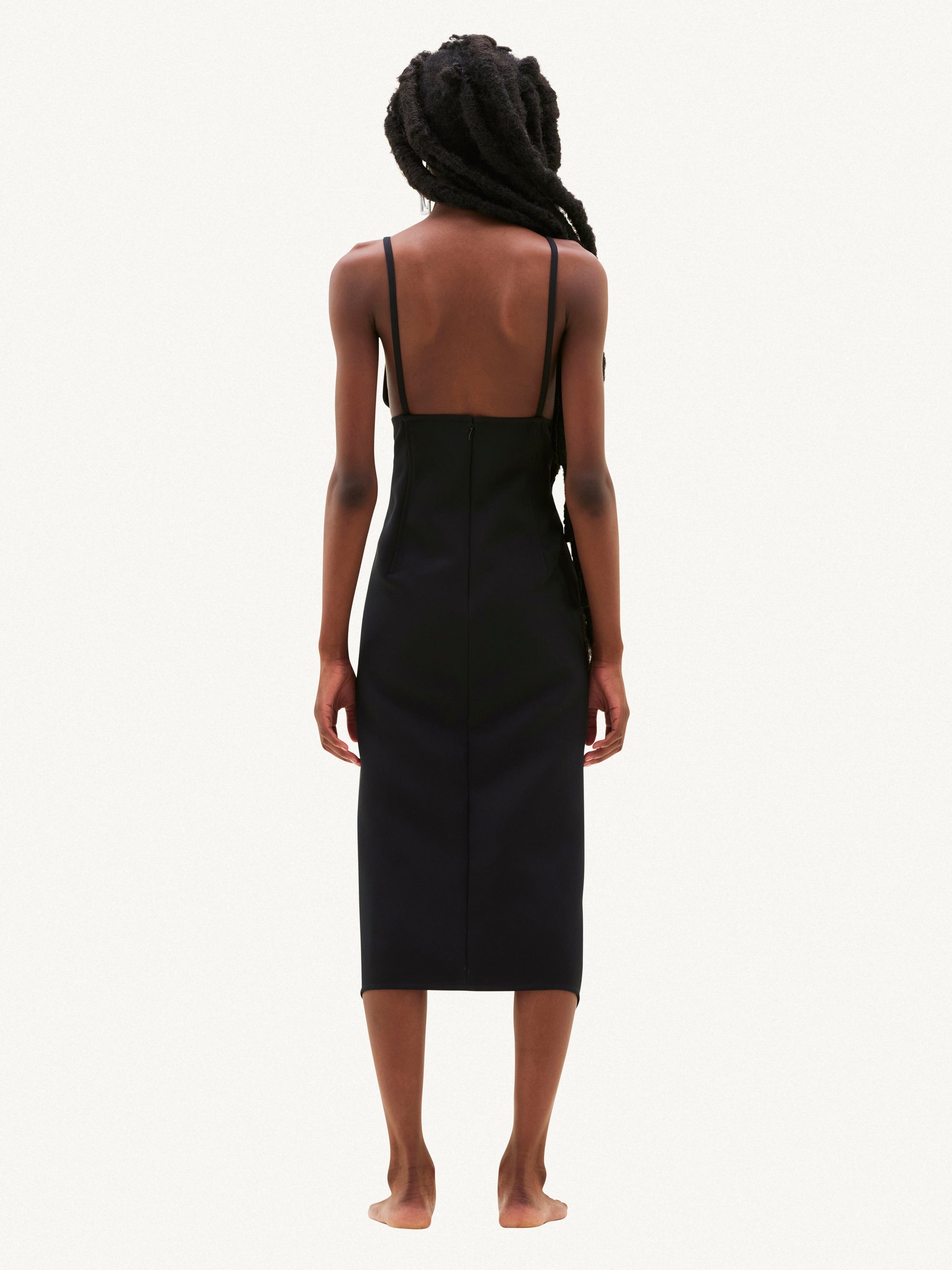 Twill Backless Suspenders Dress