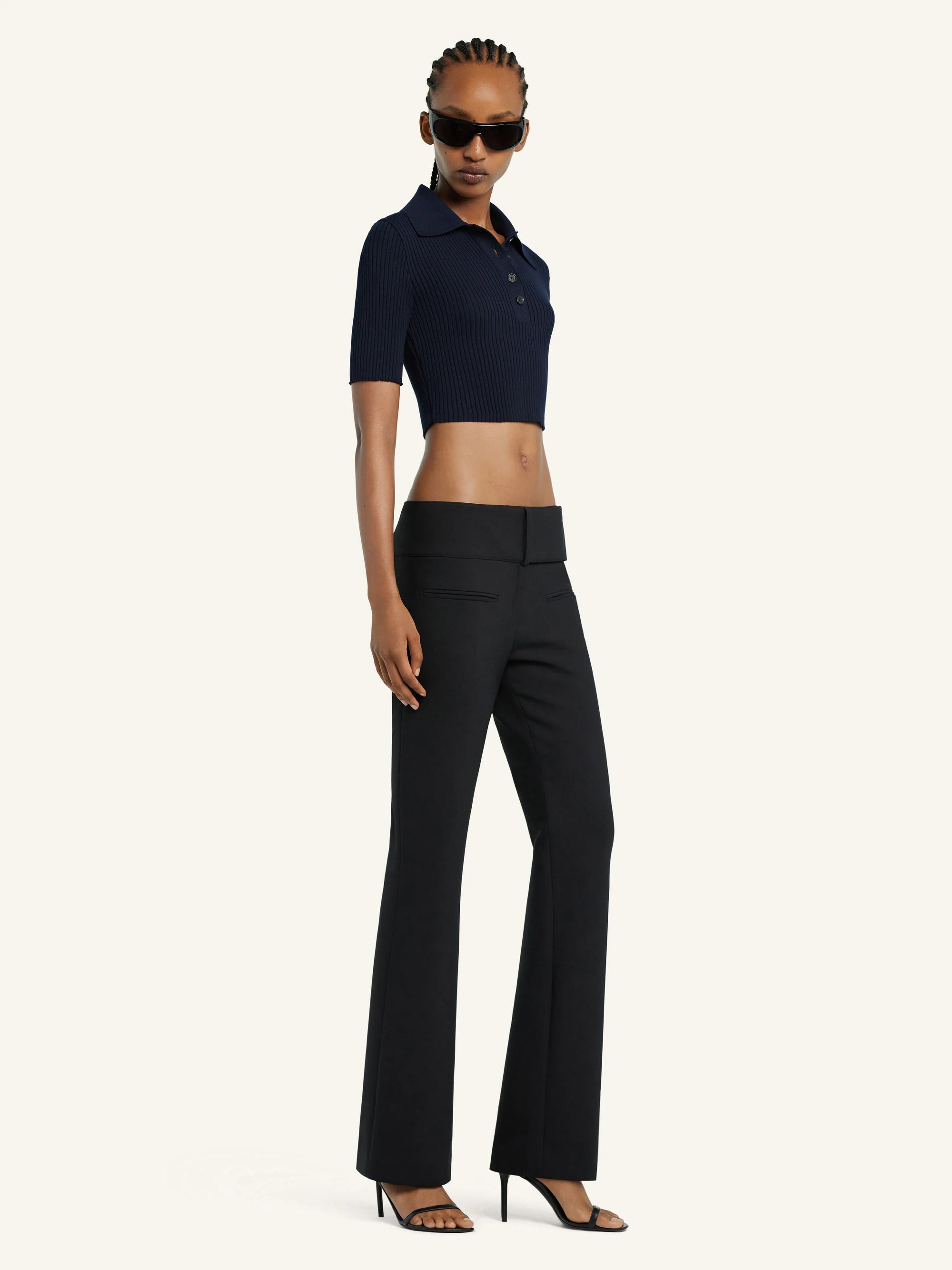 Cropped Knit Polo