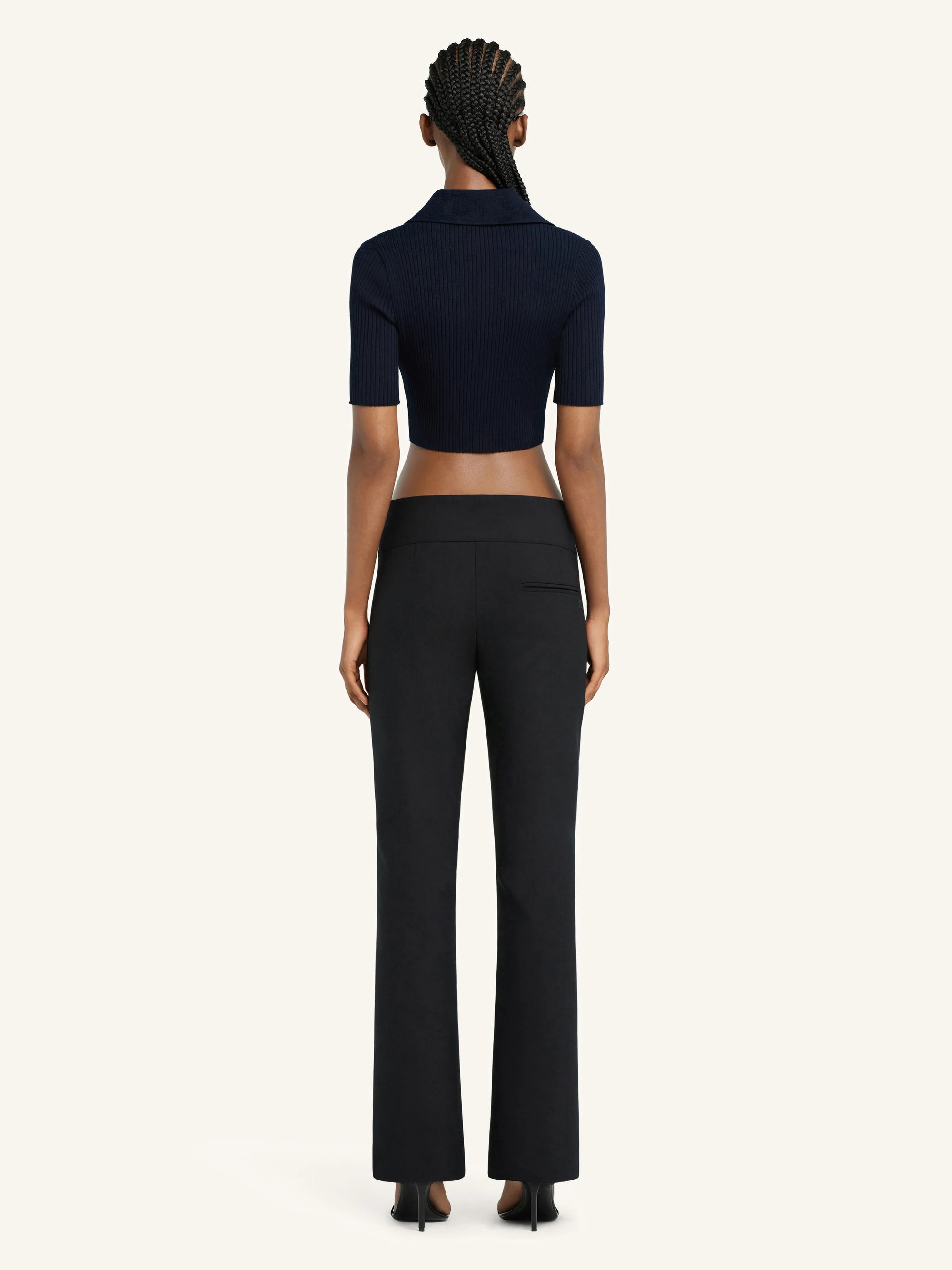 Cropped Knit Polo