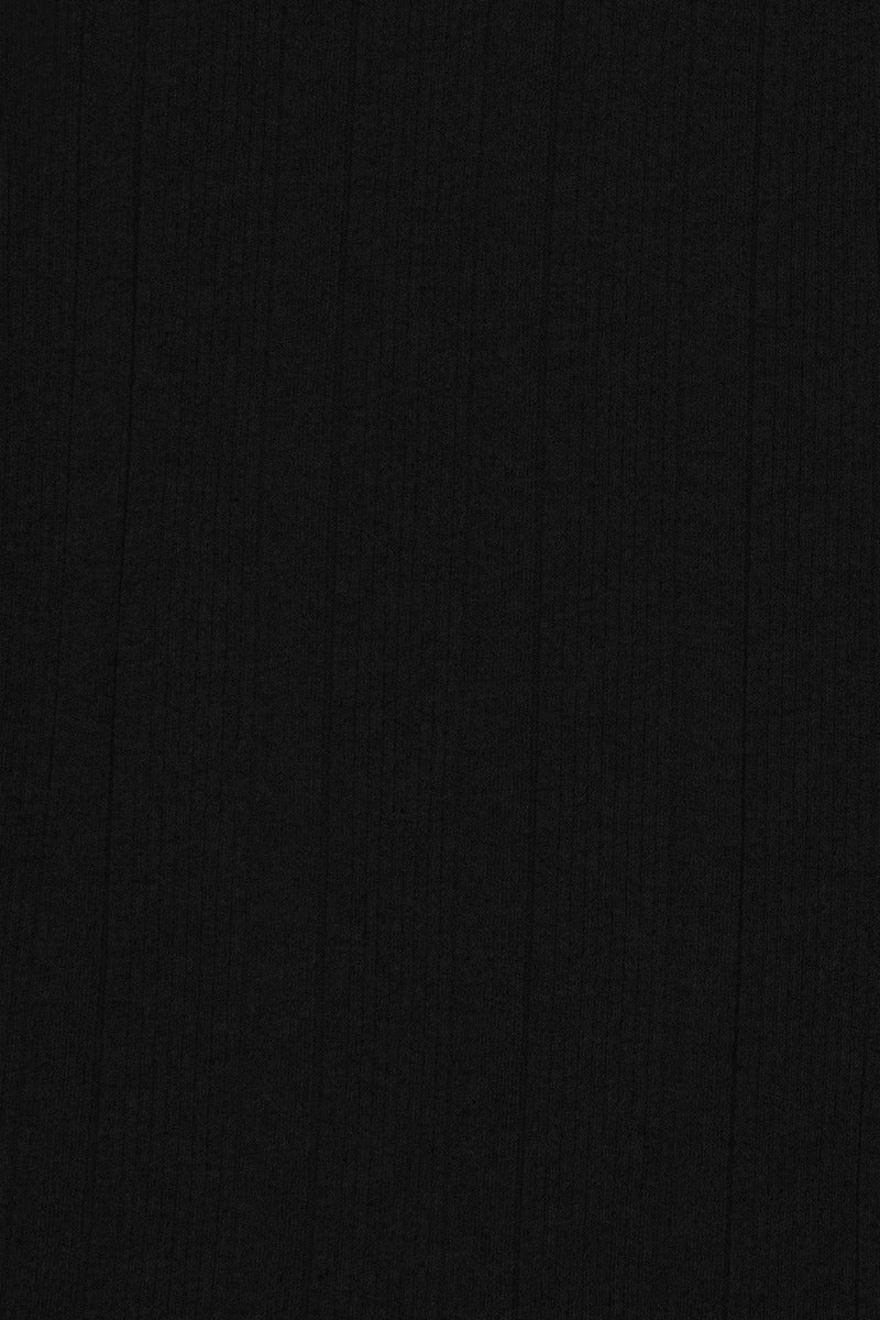 Rib Knit Pants Black