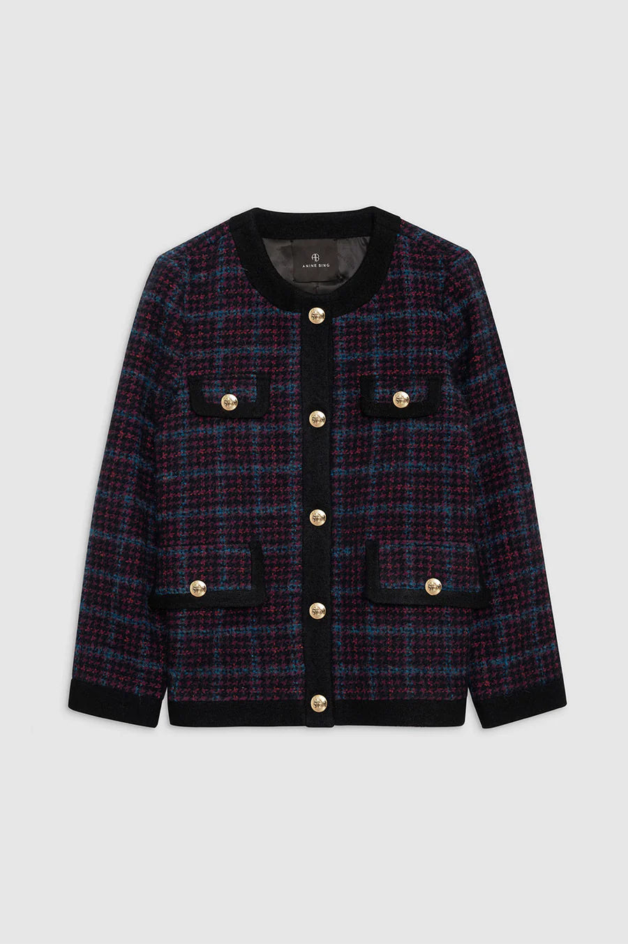 Lydia Jacket Blue ad Red Tweed