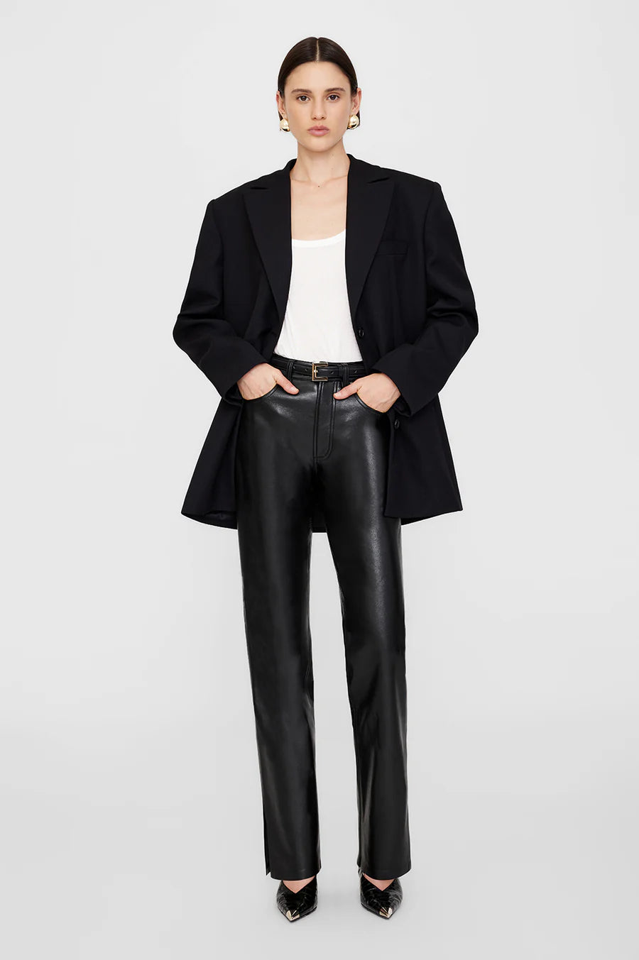 Roy Pants Black Recycled Leather