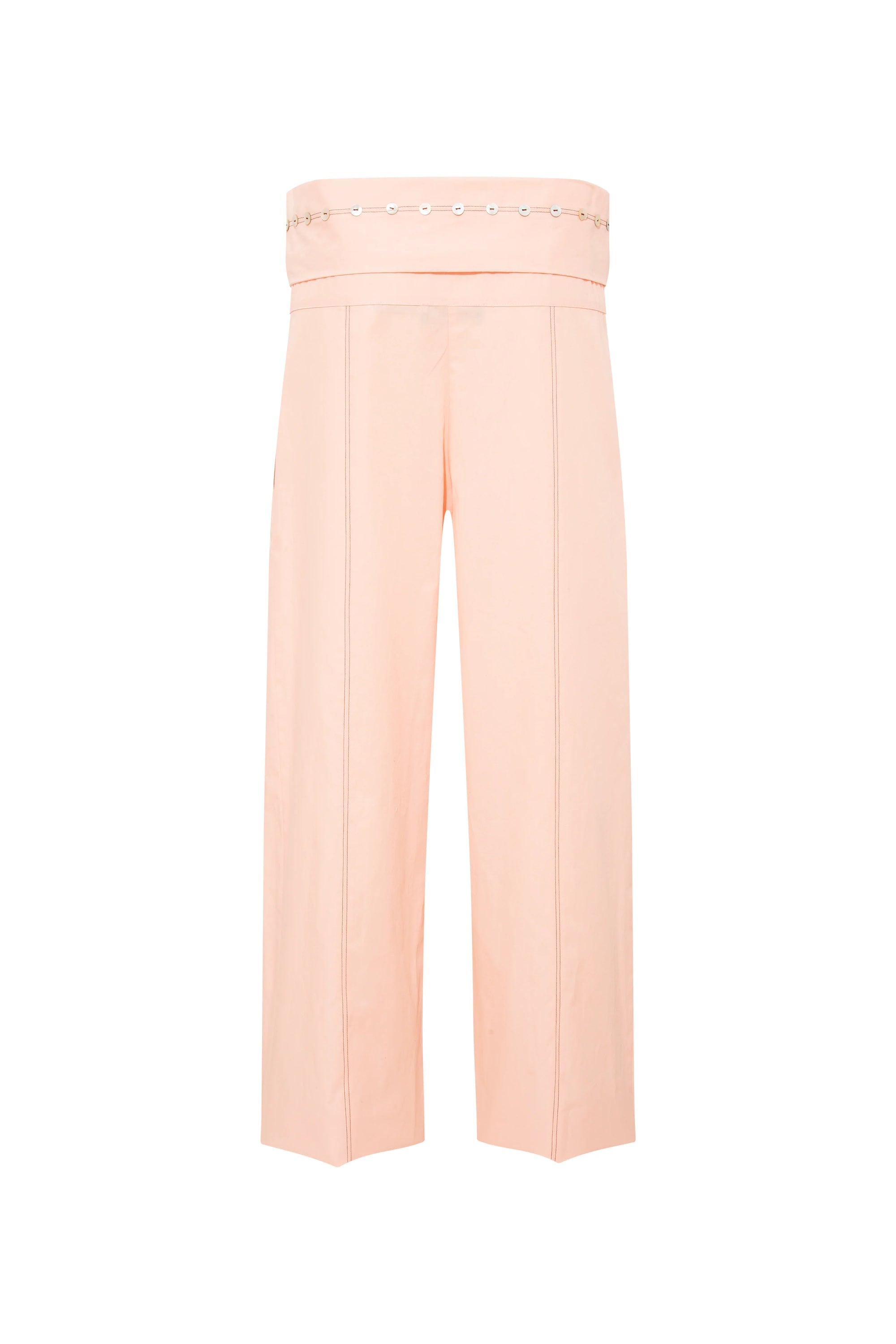 BLANCHE  Foldover waist wide-leg pants