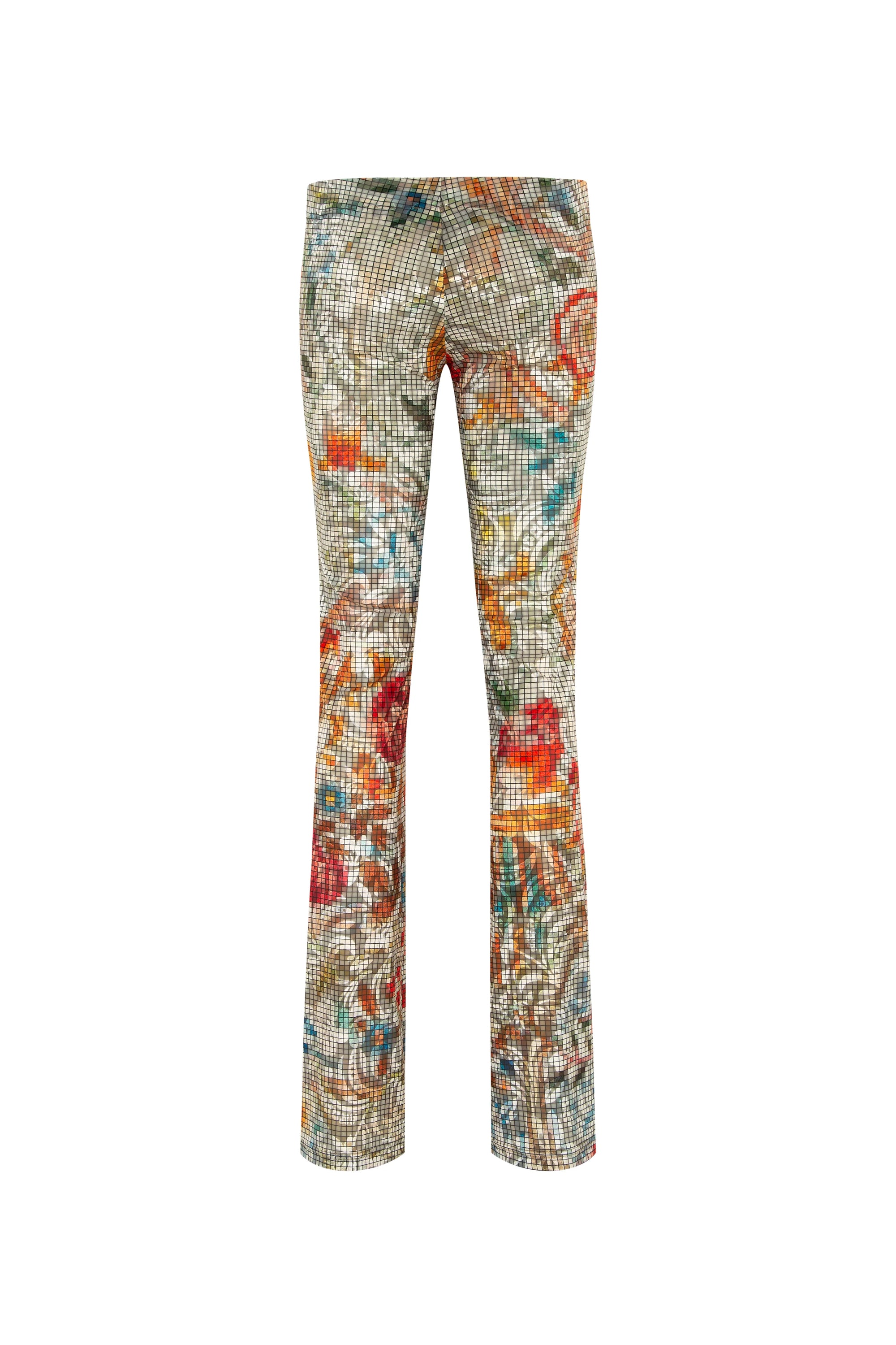 FLO  Floral-print devoré flare-leg pants