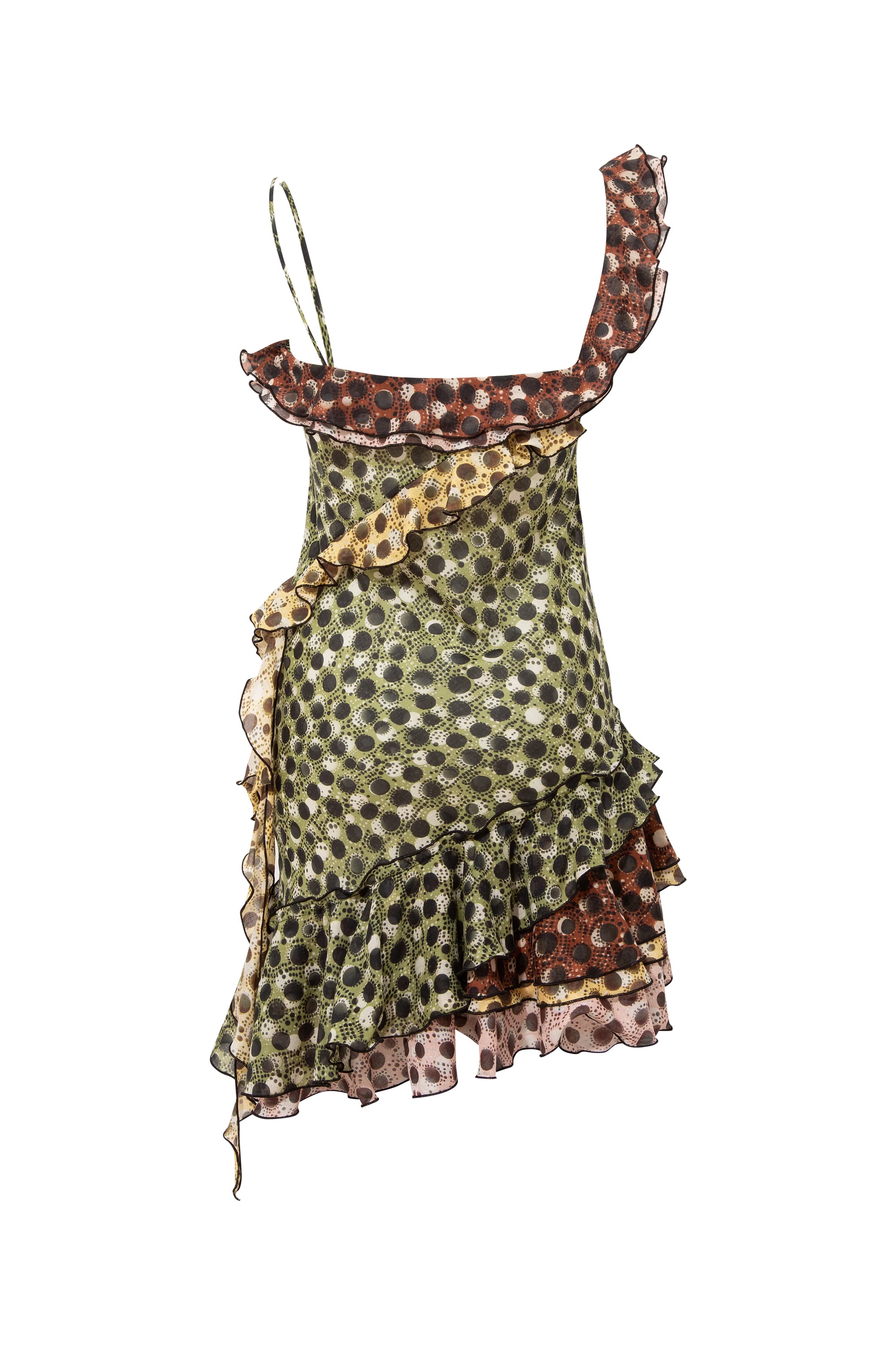 MIMIKA  Polka-dot mini dress with ruffle detailing