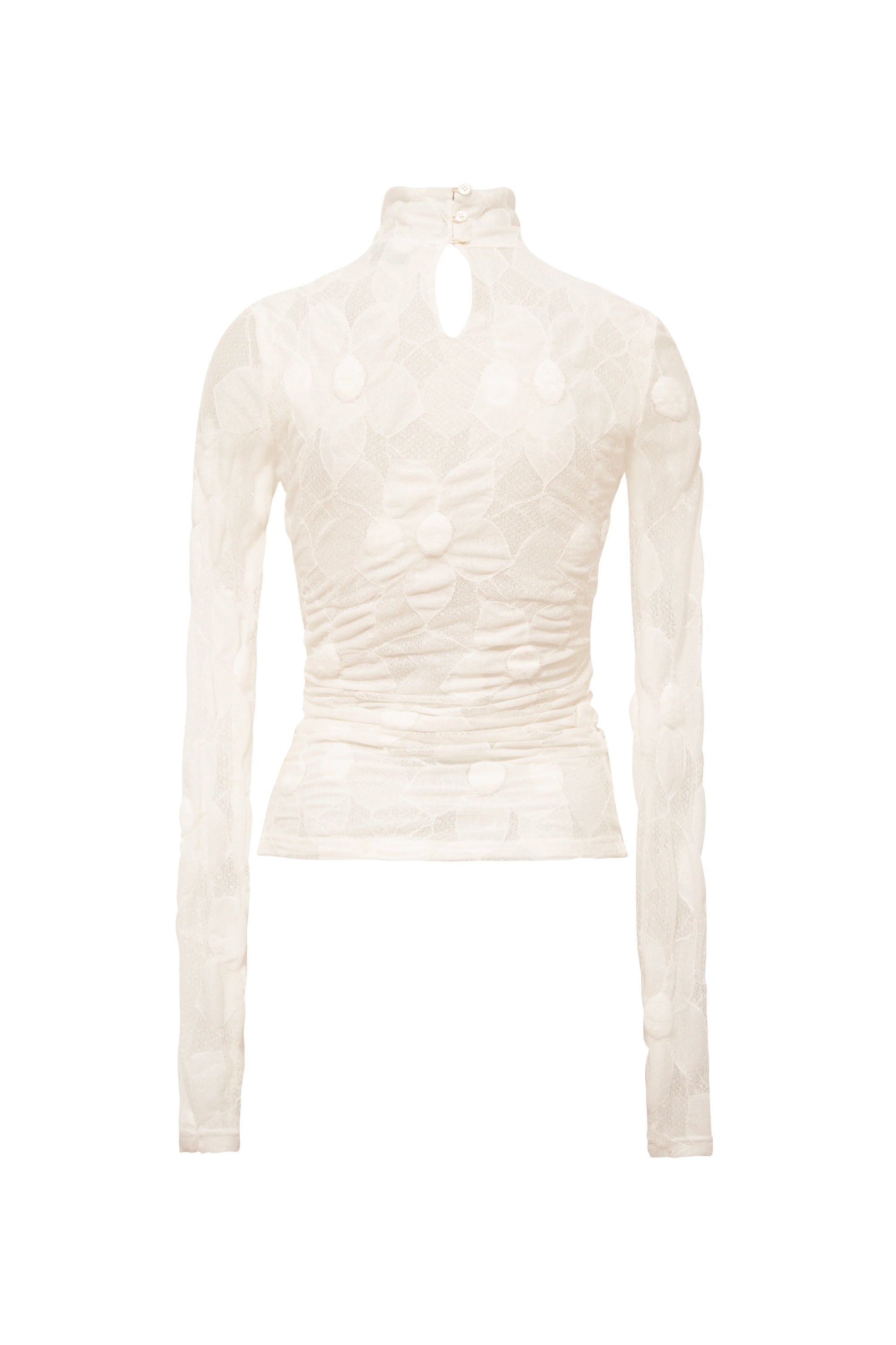 NIVES  Flower detailed mock neck top