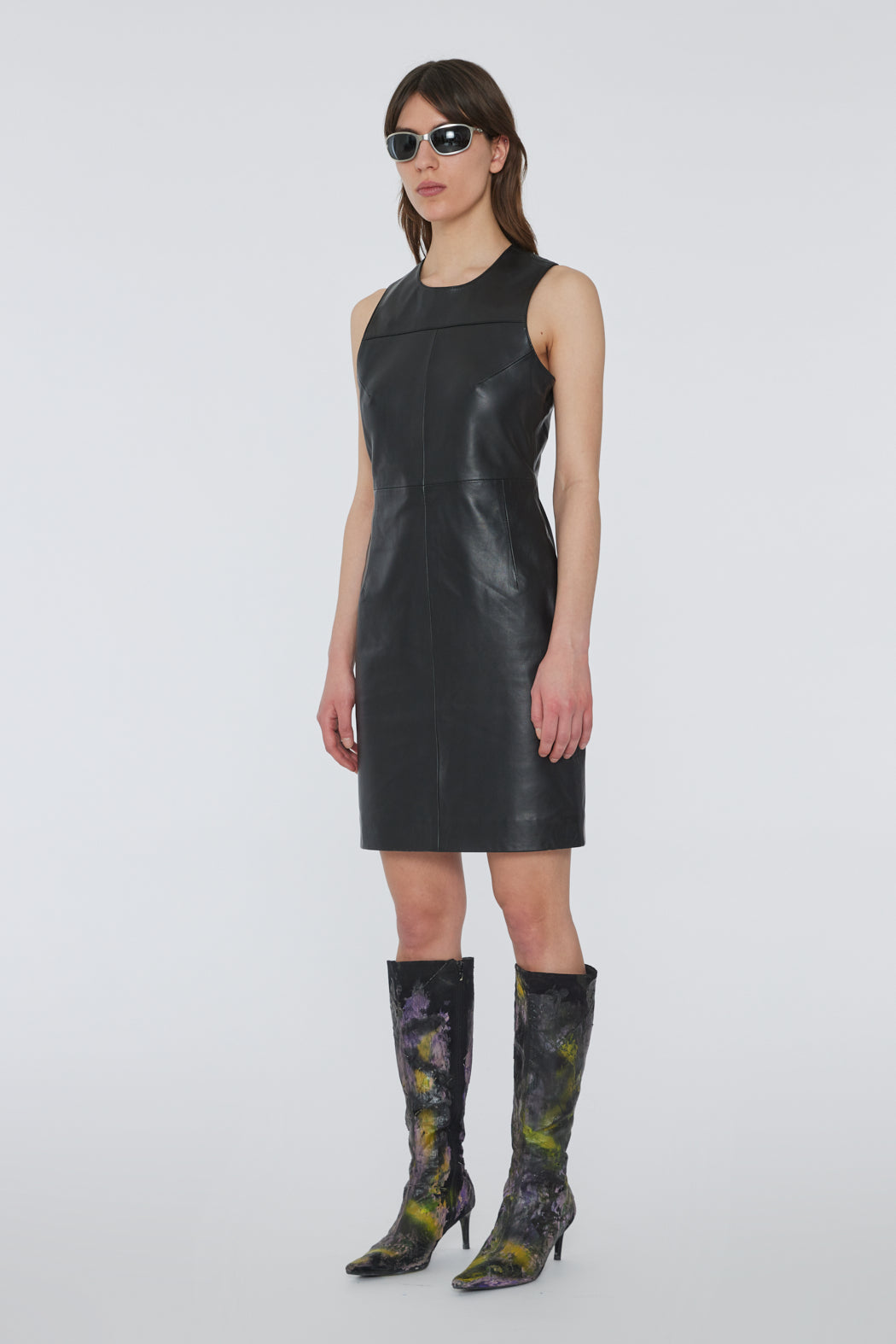 Tenna Leather Mini Dress