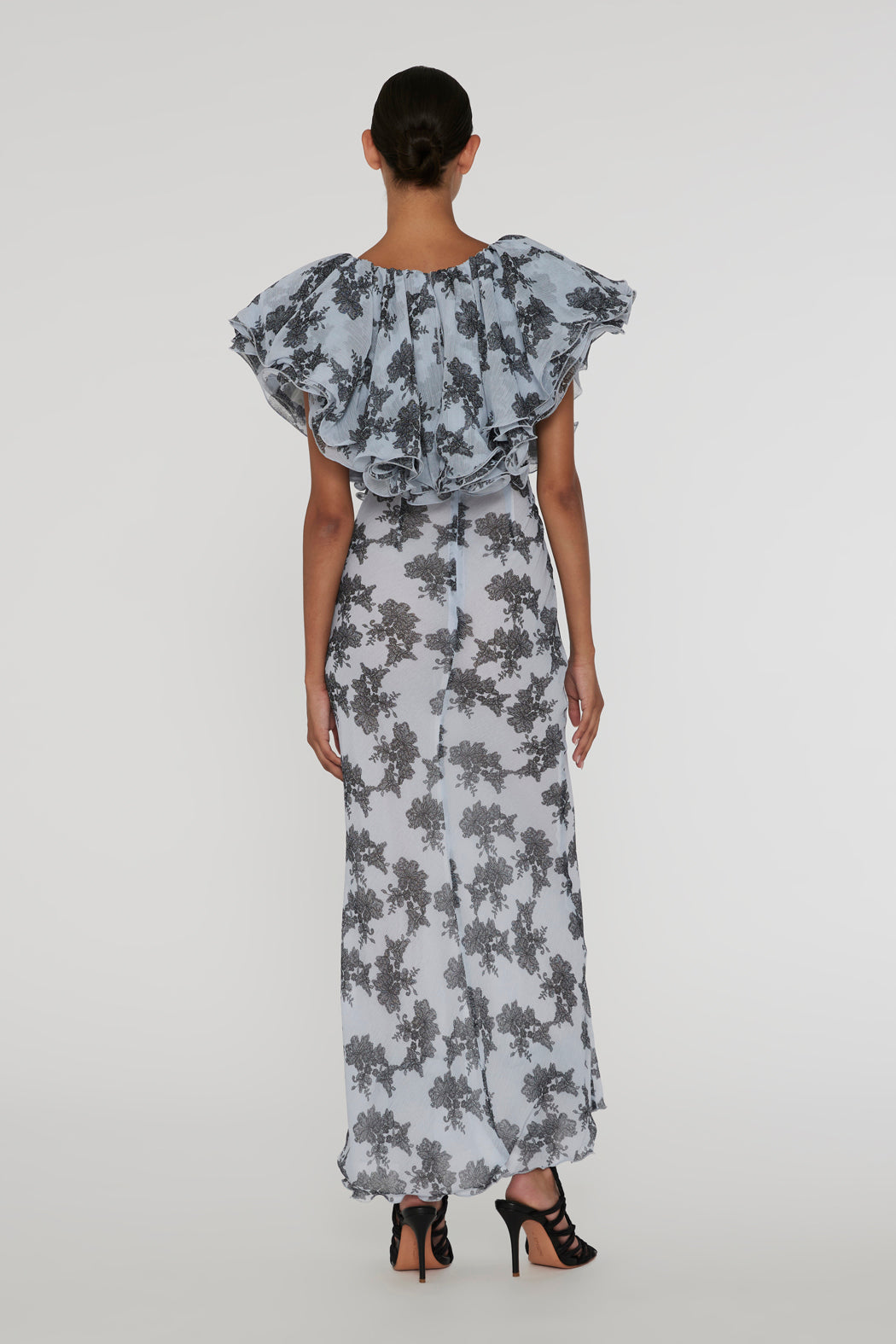 Chiffon Midi Ruffle Dress