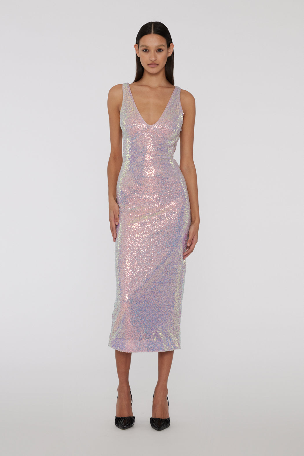 Tanny Sequin Low Cut Back Dress