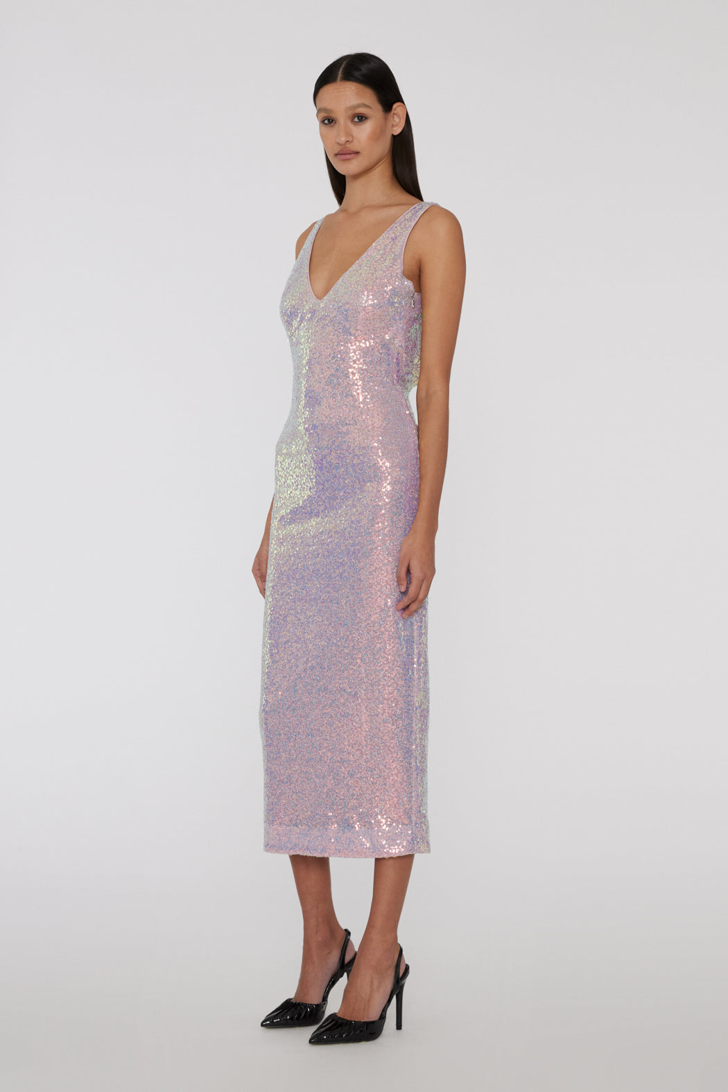 Tanny Sequin Low Cut Back Dress