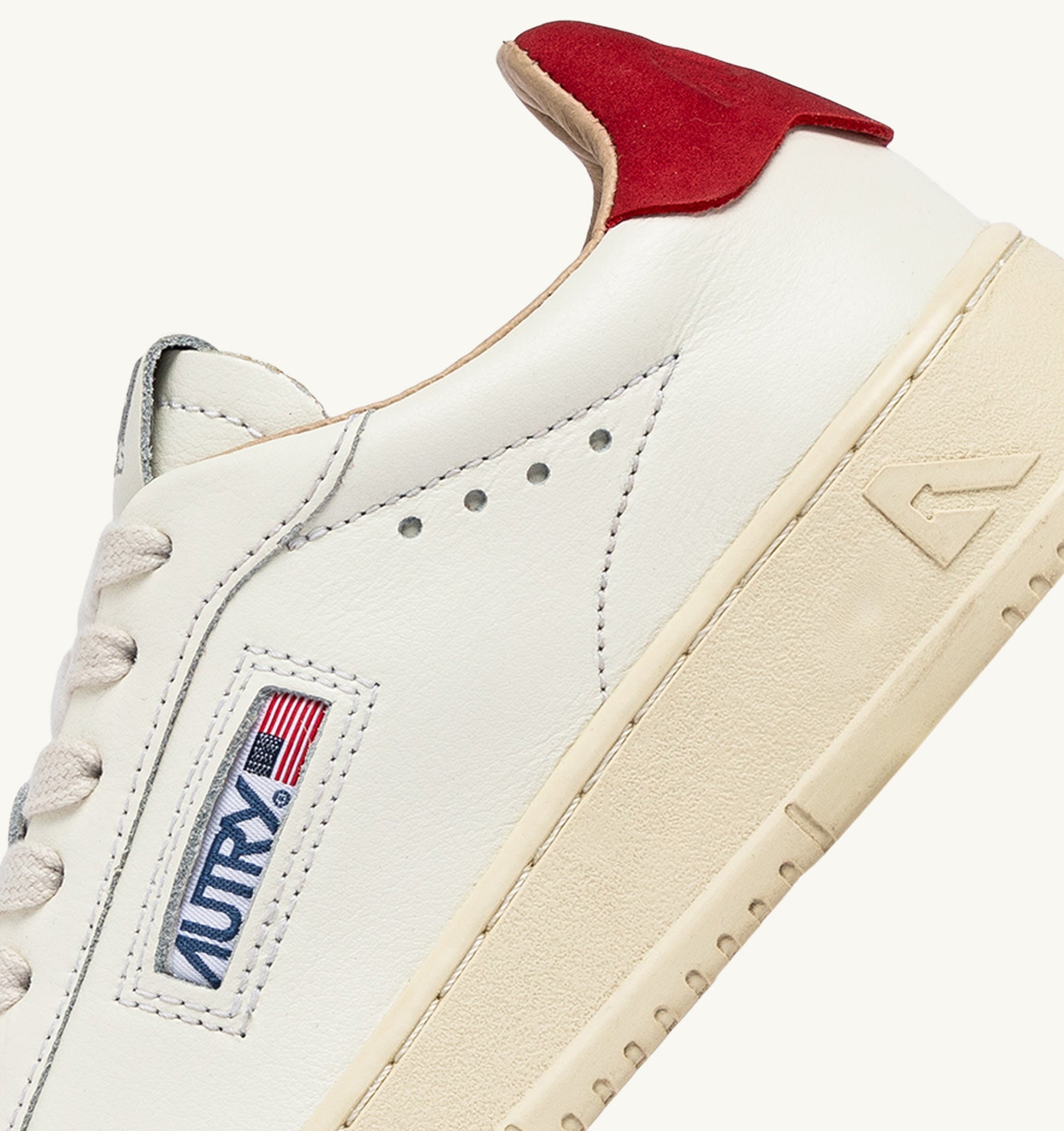 DALLAS LOW SNEAKERS IN WHITE AND RED LEATHER