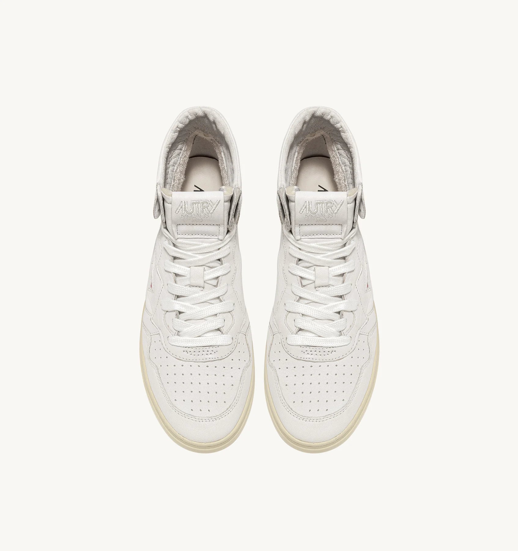 Medalist Mid Sneakers in Soft Goatskin White