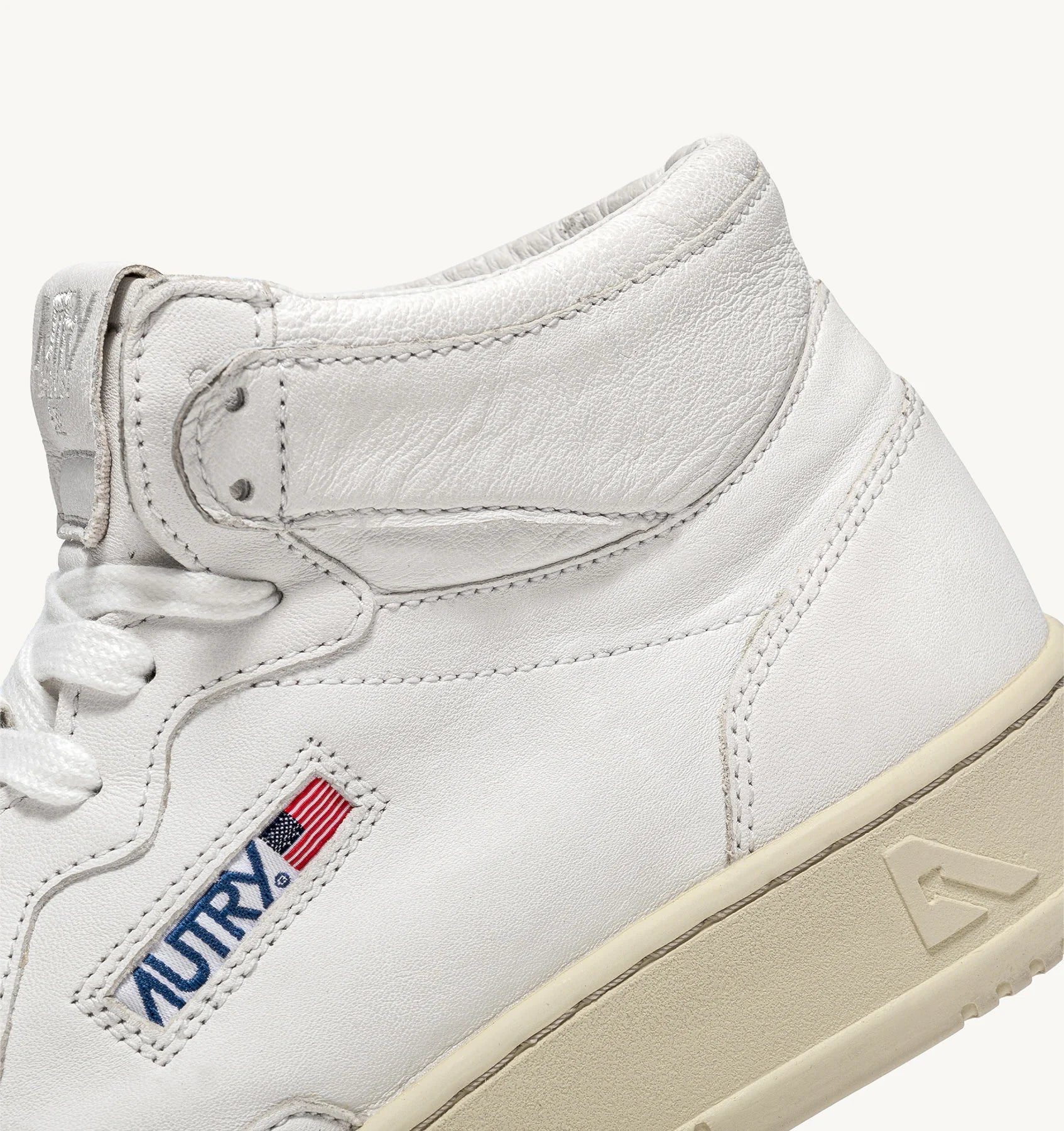 Medalist Mid Sneakers in Soft Goatskin White