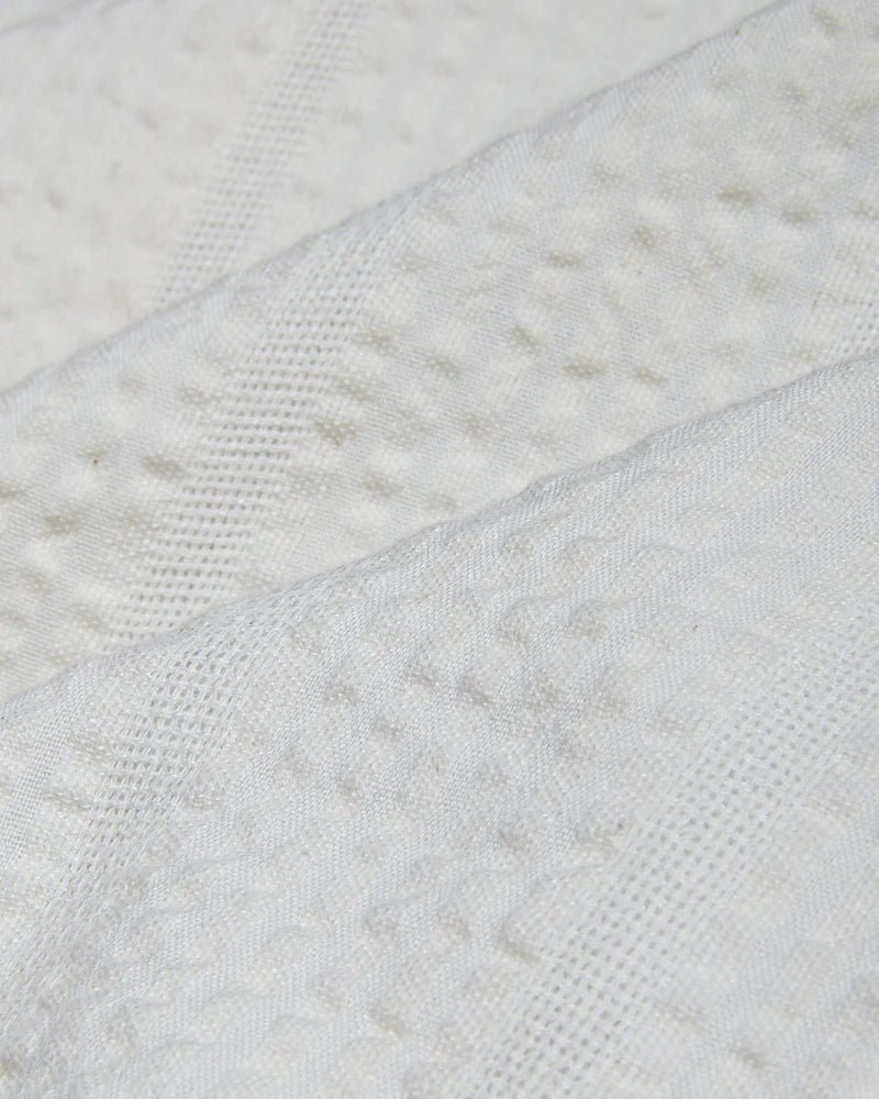 Striped Seersucker SS - White