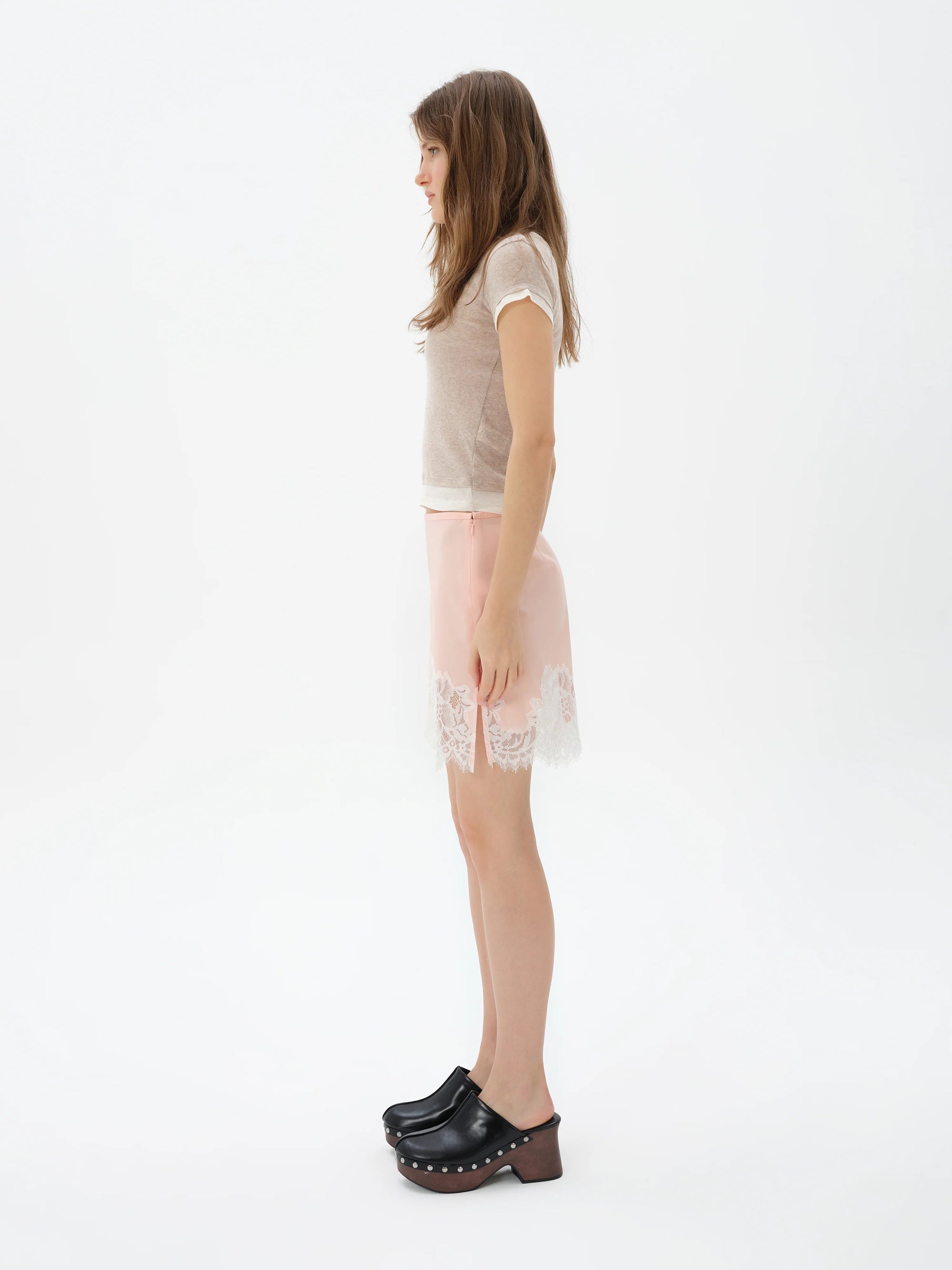 INIA  Lace trimmed mini skirt