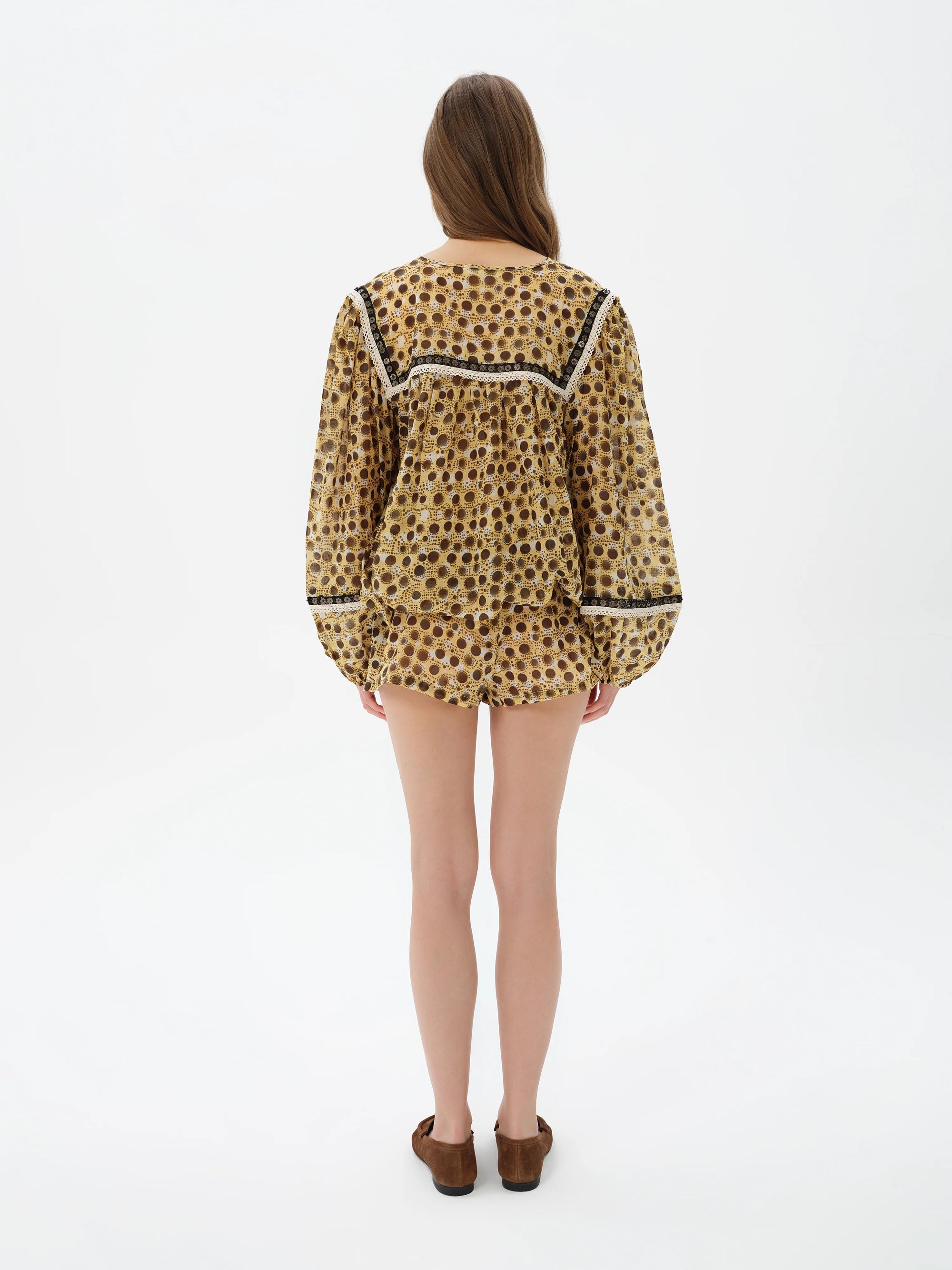 UNEAS  Polka-dot printed mini shorts