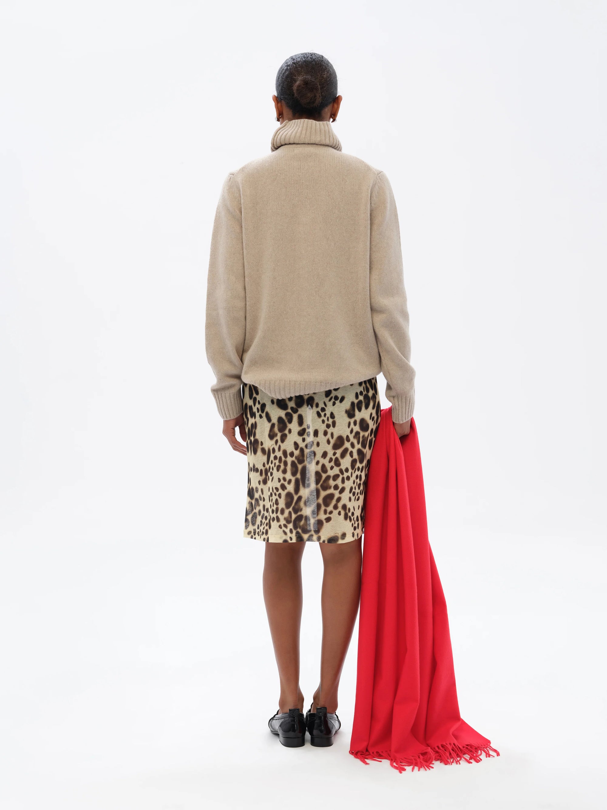 OXENA  Animal-print skirt with mini shorts