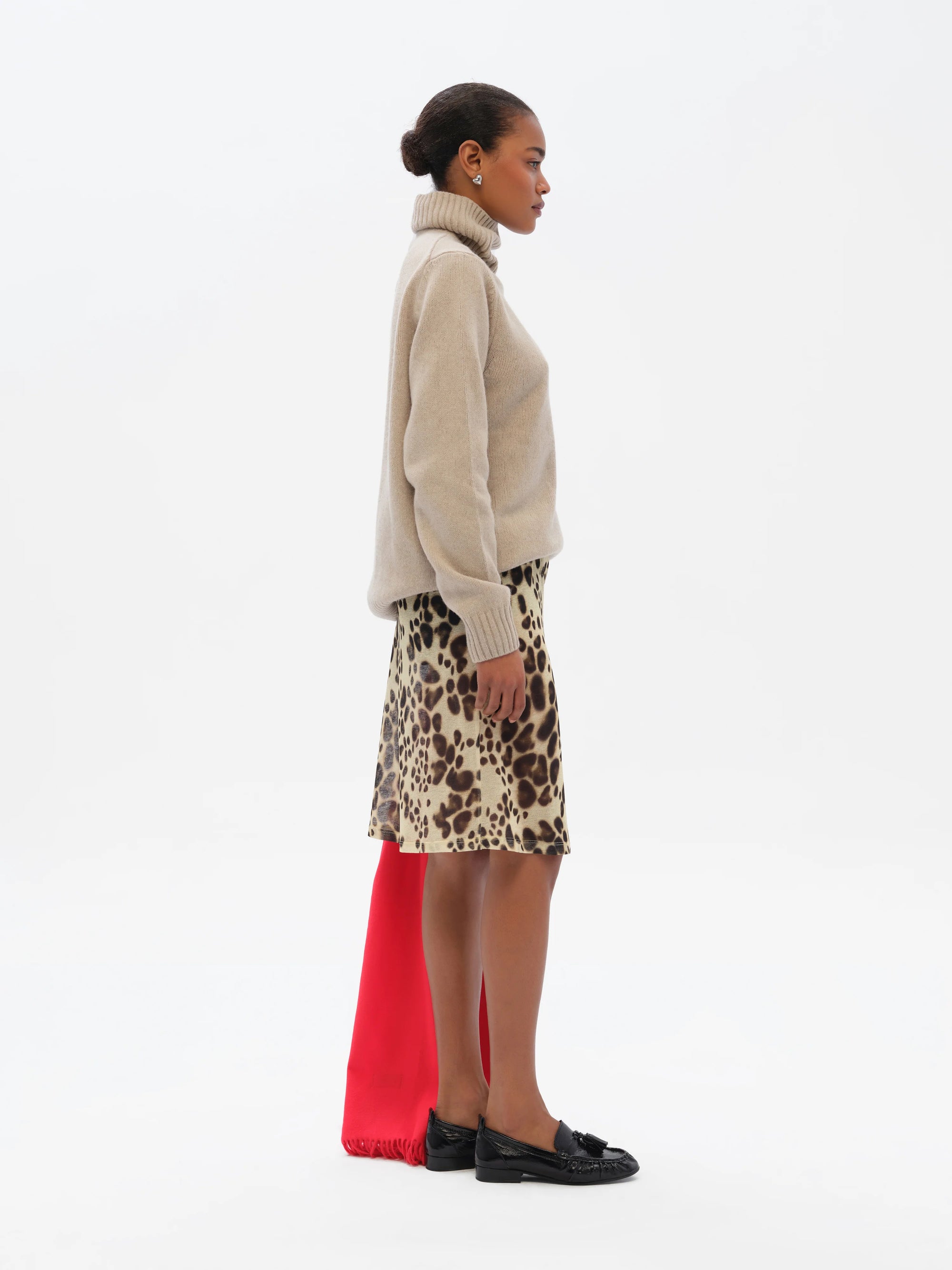 OXENA  Animal-print skirt with mini shorts