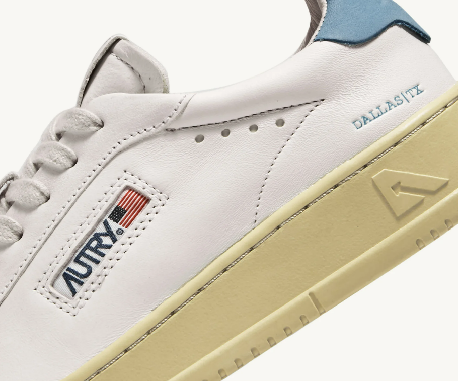 Dallas Low Sneakers in Leather color White and Blue