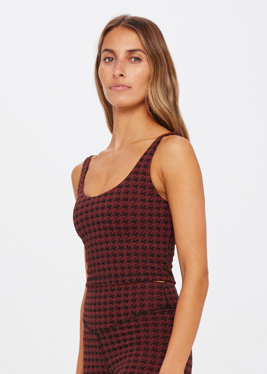 Houndstooth Tess Crop