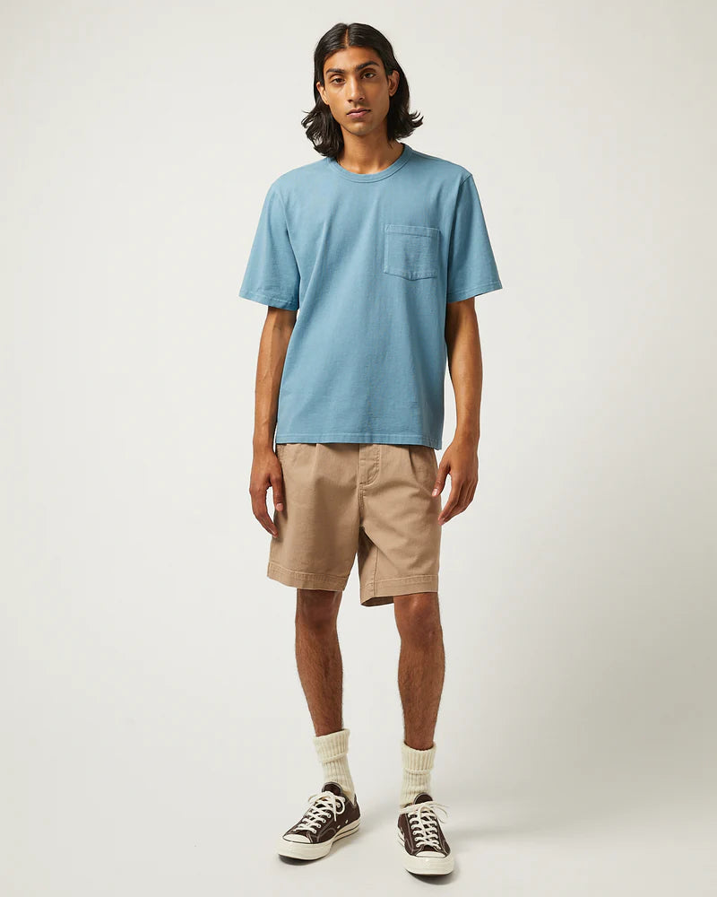 Heavy Twill Pleated Short - Khaki