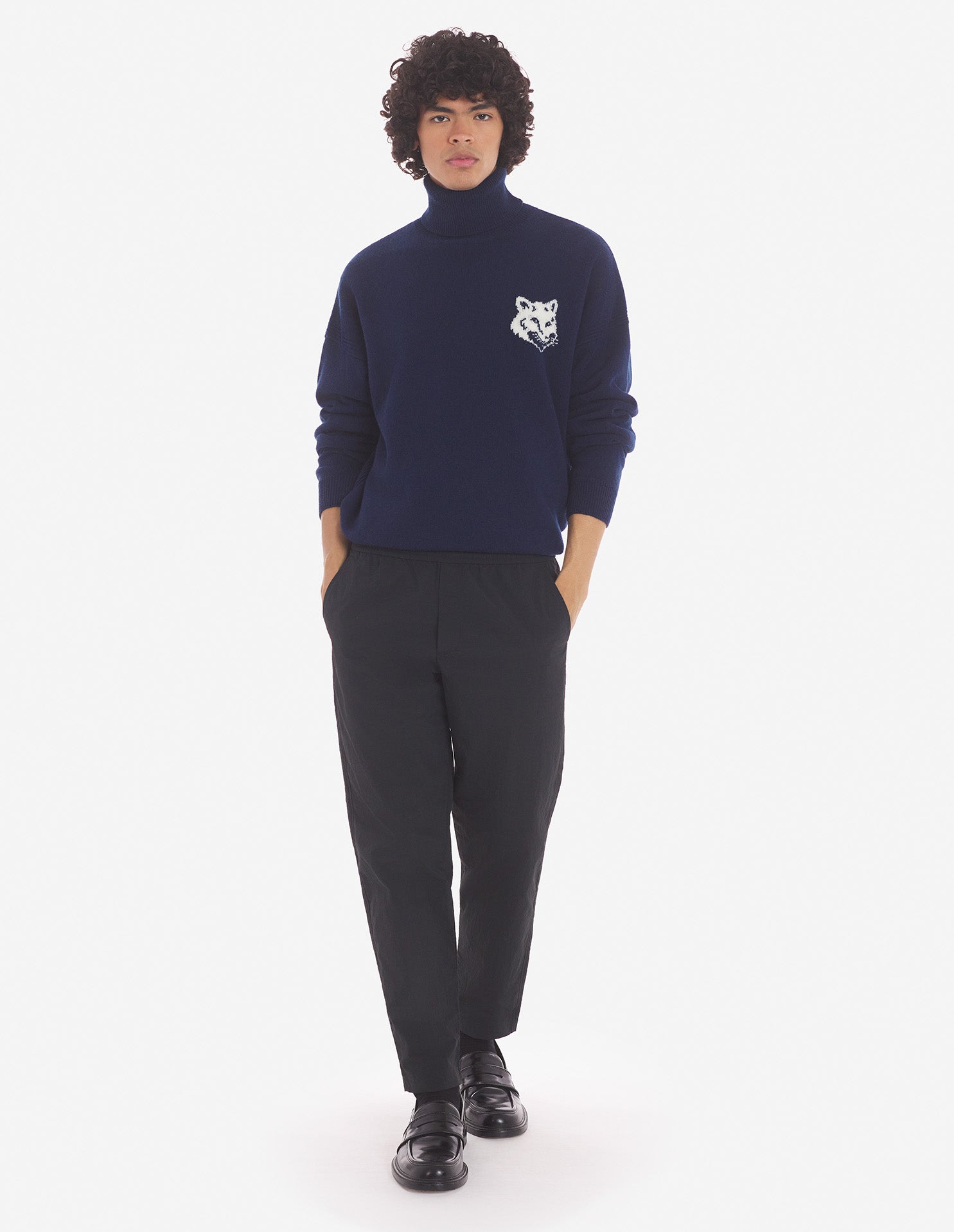 City Pants in Crispy Nylon w/ Bold Fox Had Patch