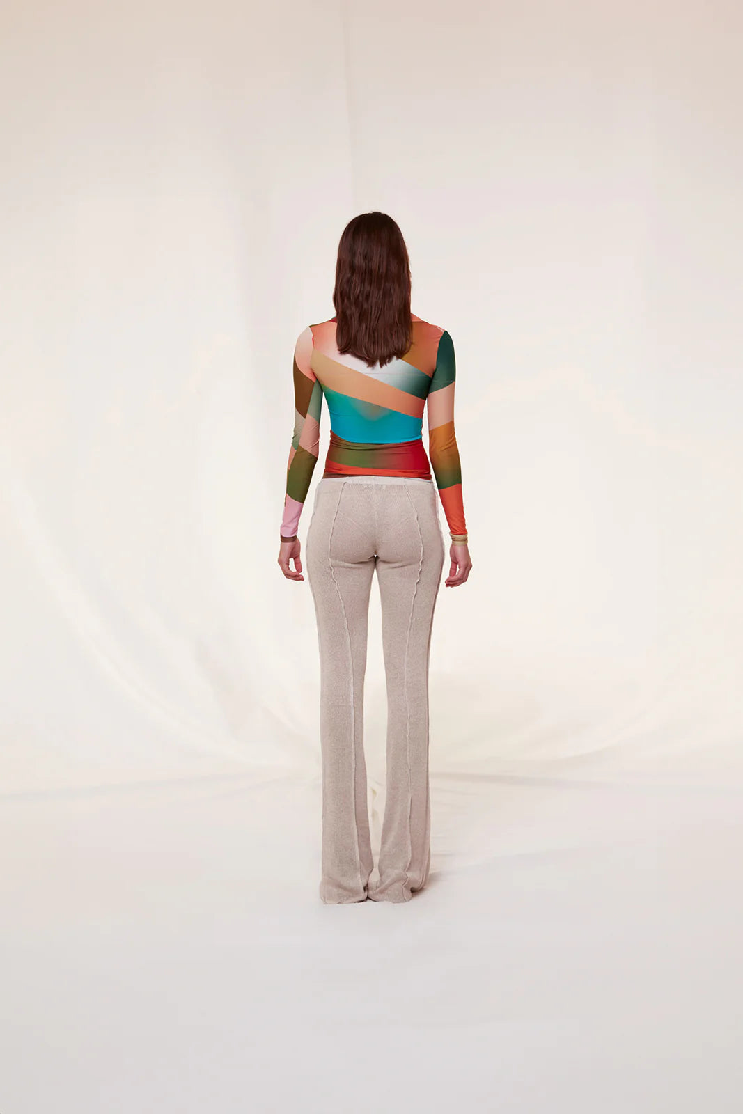 DUO - Sun-ray printed polo top