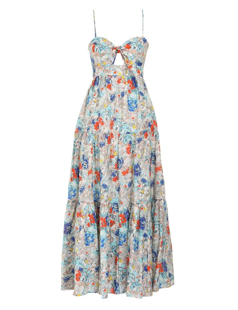 Clover Tie Front Midi Dress