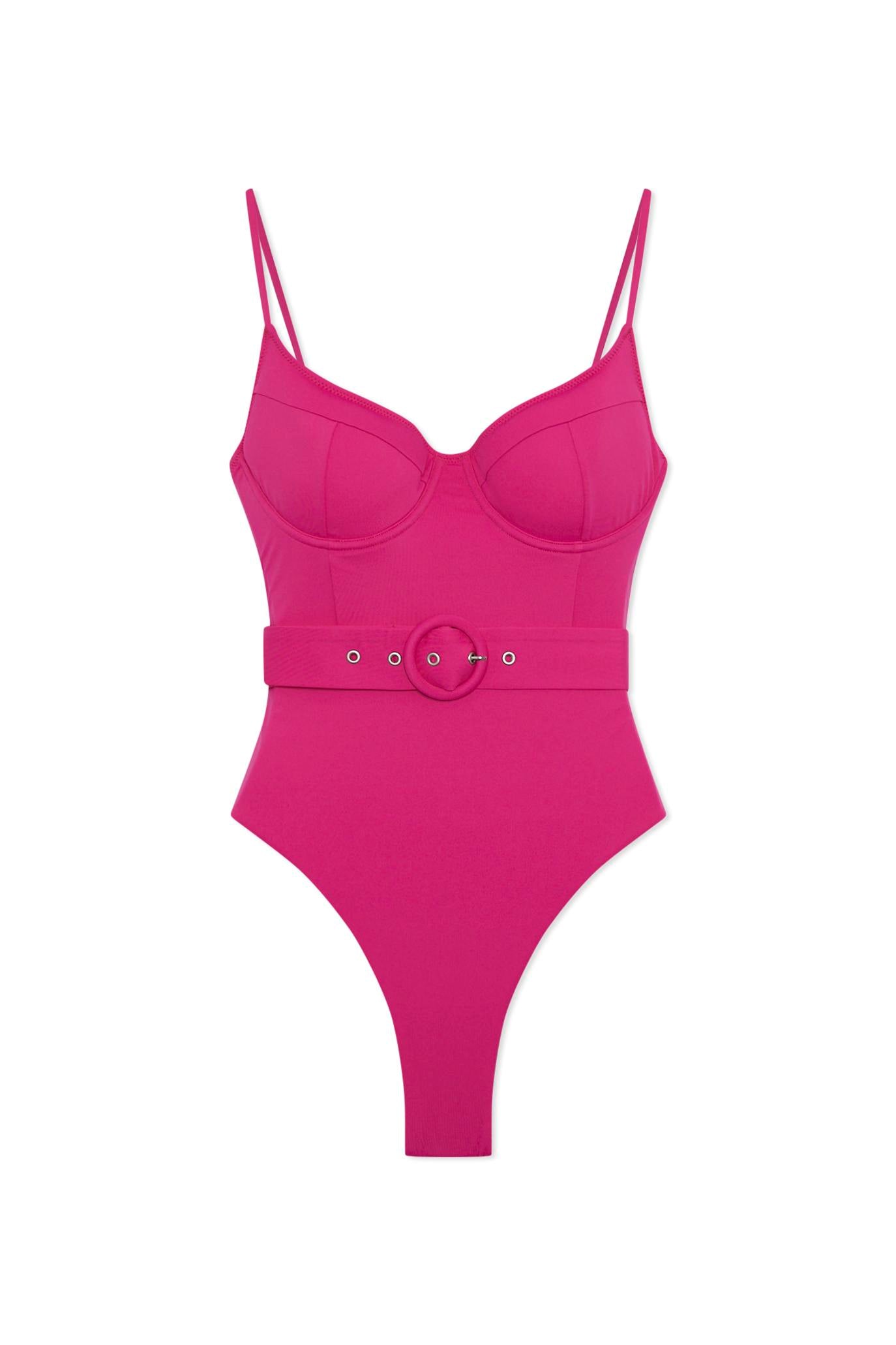 Noa Solid Swimwear Belted Swimsuit – Uncommon Ground
