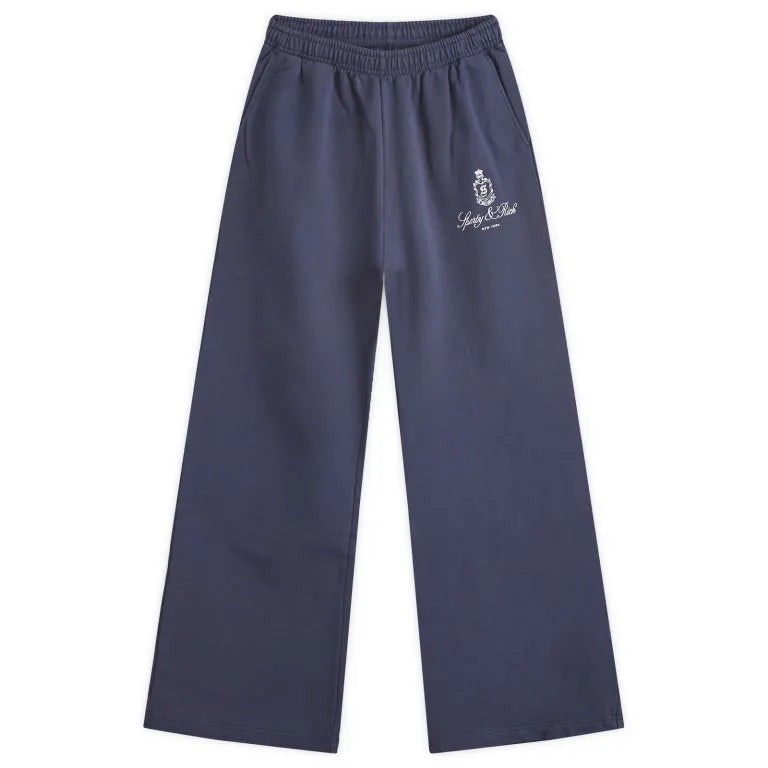 Vendome Embroidered Straight Leg Sweatpant - Navy/White