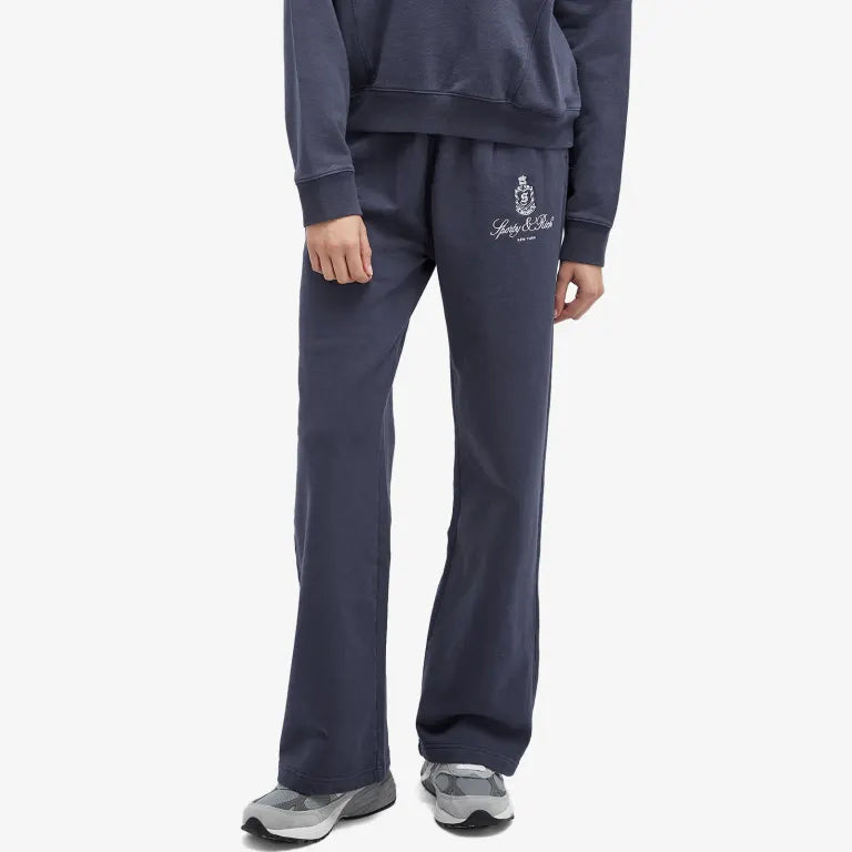 Vendome Embroidered Straight Leg Sweatpant - Navy/White