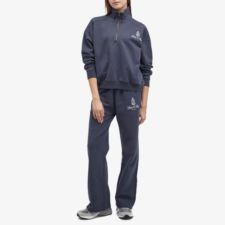 Vendome Embroidered Straight Leg Sweatpant - Navy/White