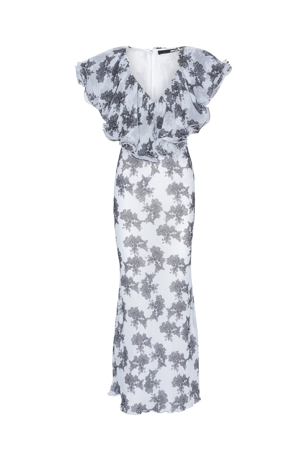 Chiffon Midi Ruffle Dress