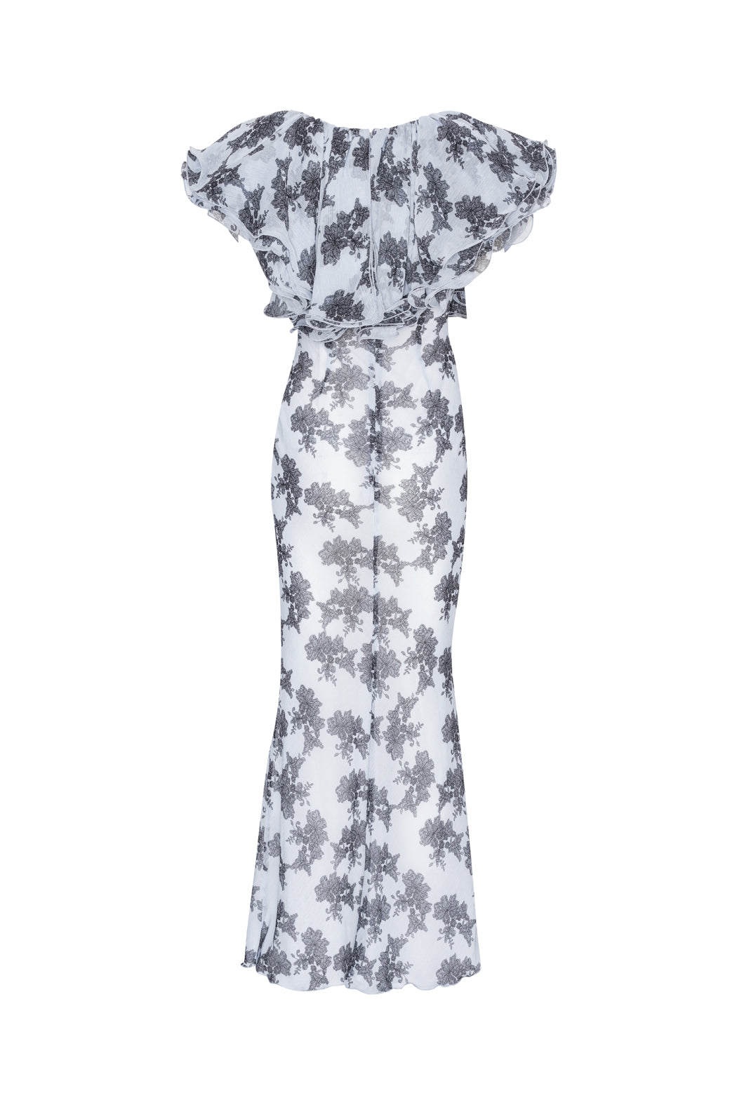 Chiffon Midi Ruffle Dress