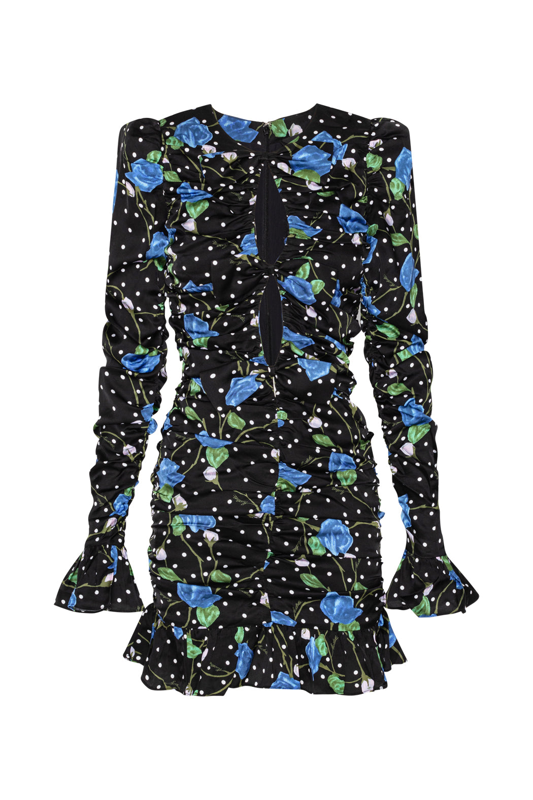 Satin Ruffle Mini Dress