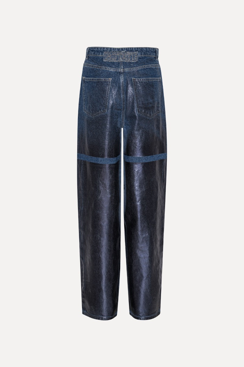 Coated Wide Leg Jeans