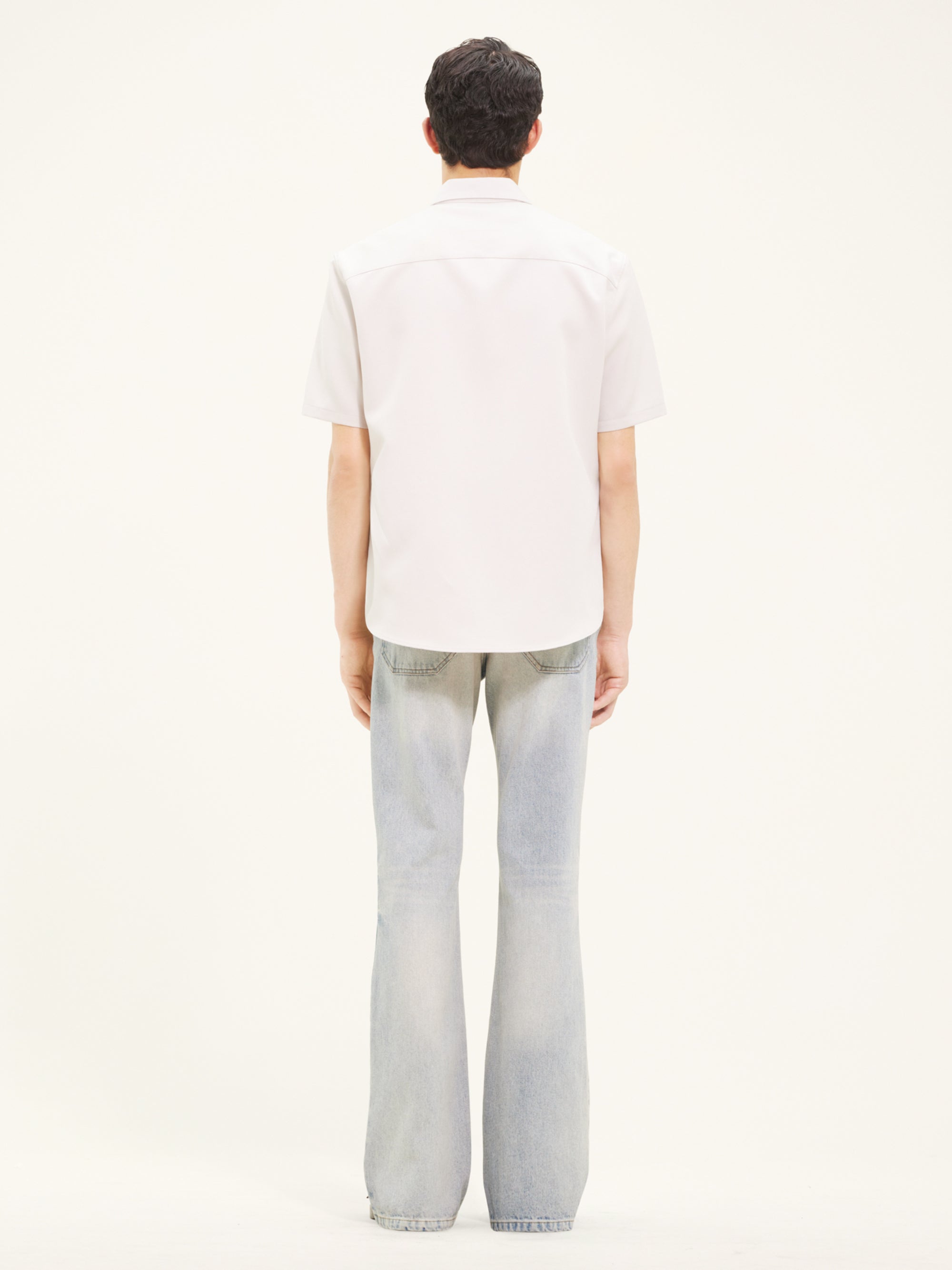 ZIPPED LIGHT TWILL SS SHIRT