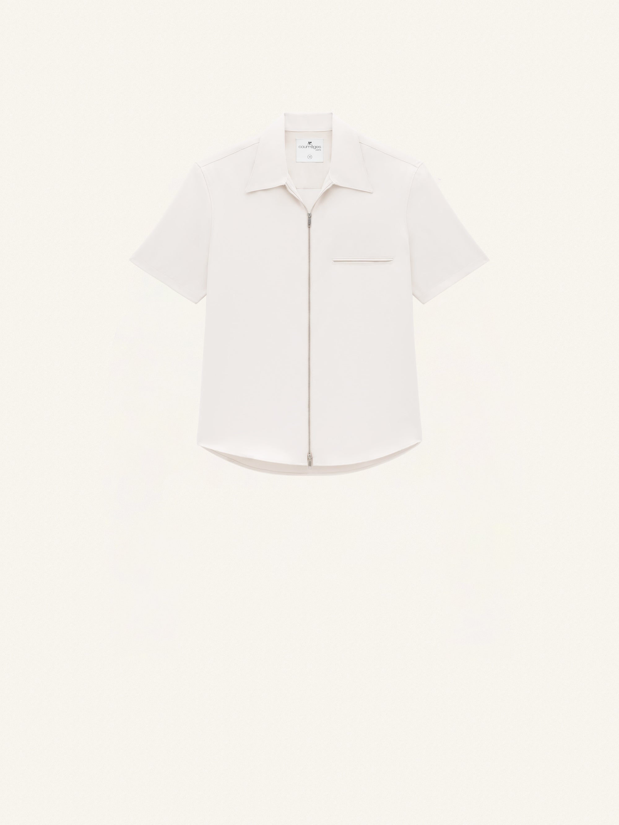 ZIPPED LIGHT TWILL SS SHIRT