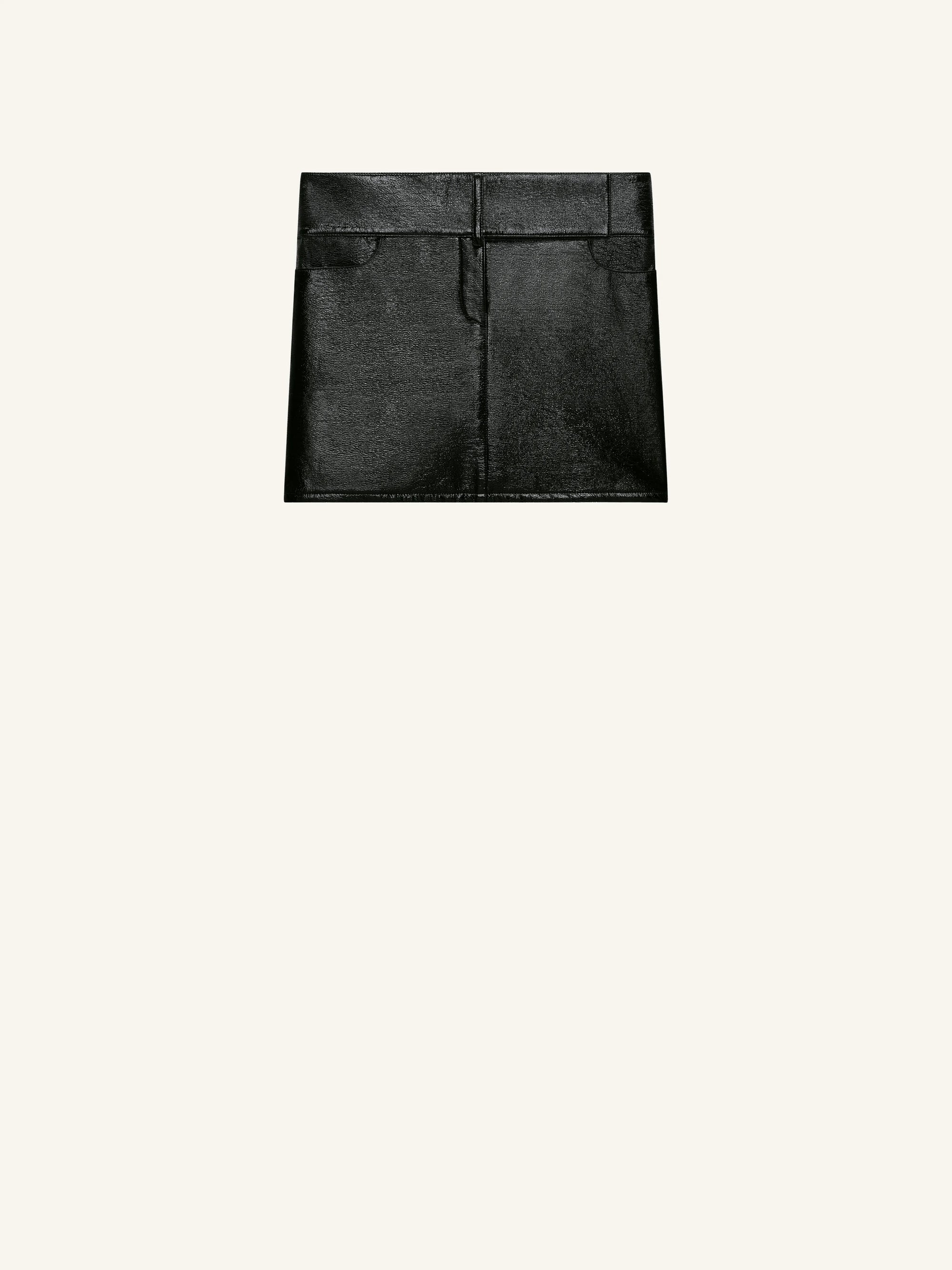 Belted Vinyl Mini Skirt