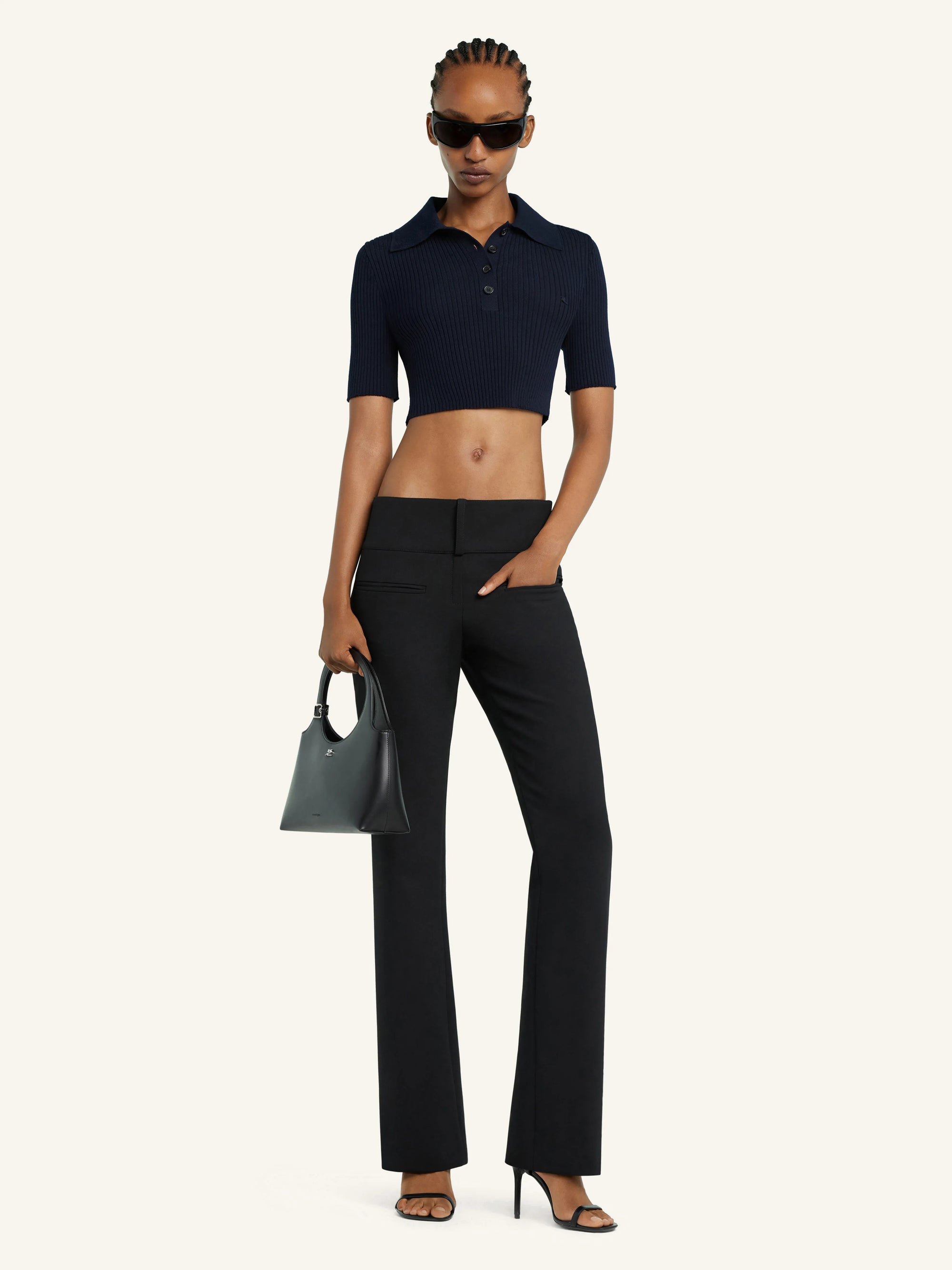 Cropped Knit Polo