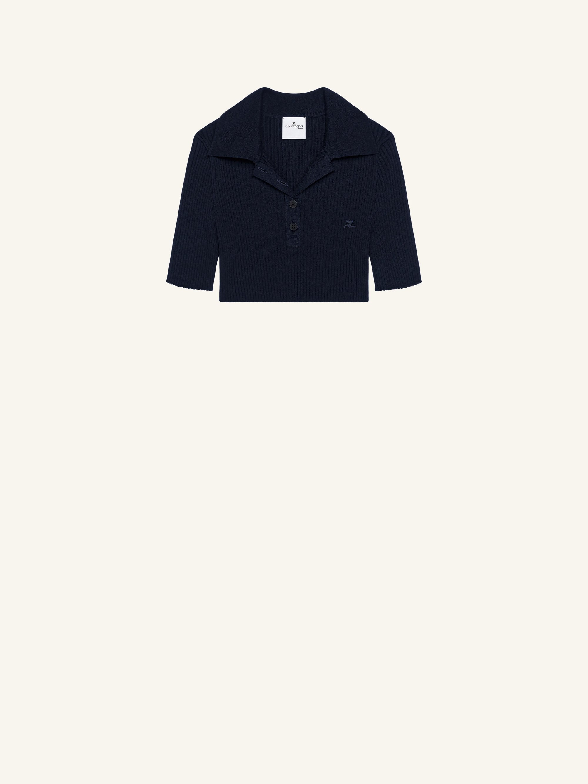 Cropped Knit Polo