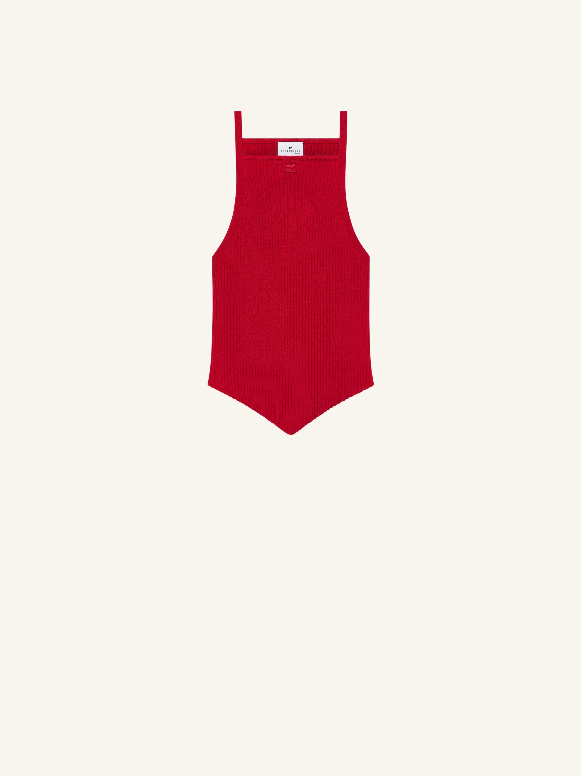 Pointy Rib Knit Tank Top