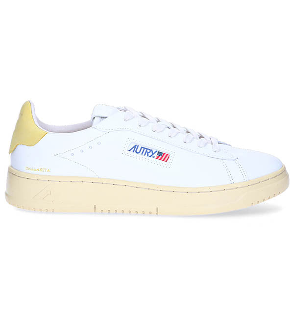 Dallas Low Sneakers in Goat Nabuk color White and Yellow
