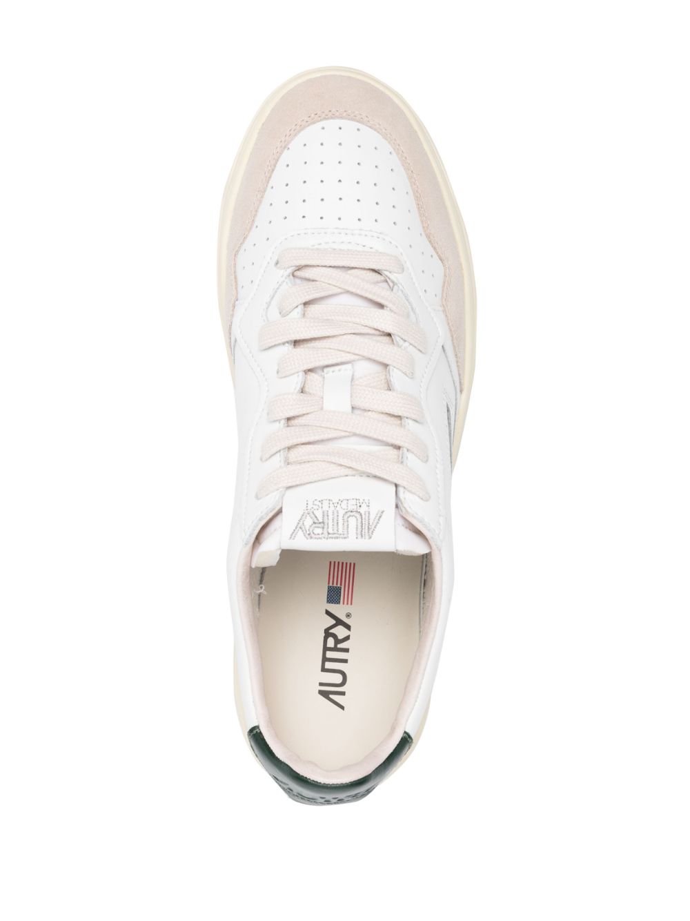 Medalist Low Sneakers in White, Beige and Black Suede and Leather