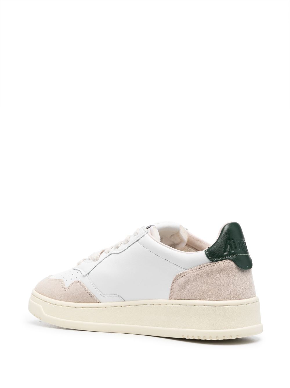 Medalist Low Sneakers in White, Beige and Black Suede and Leather