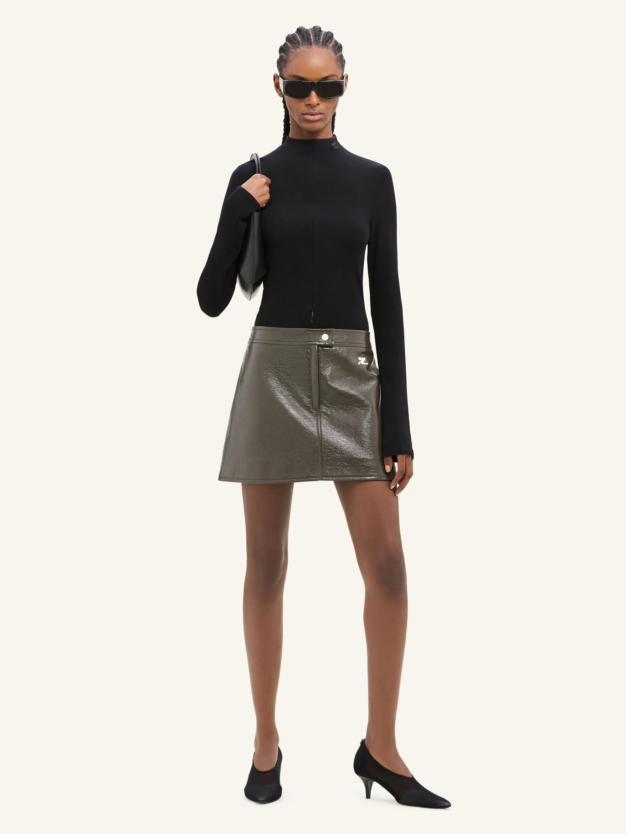 REEDITION VINYL MINI SKIRT