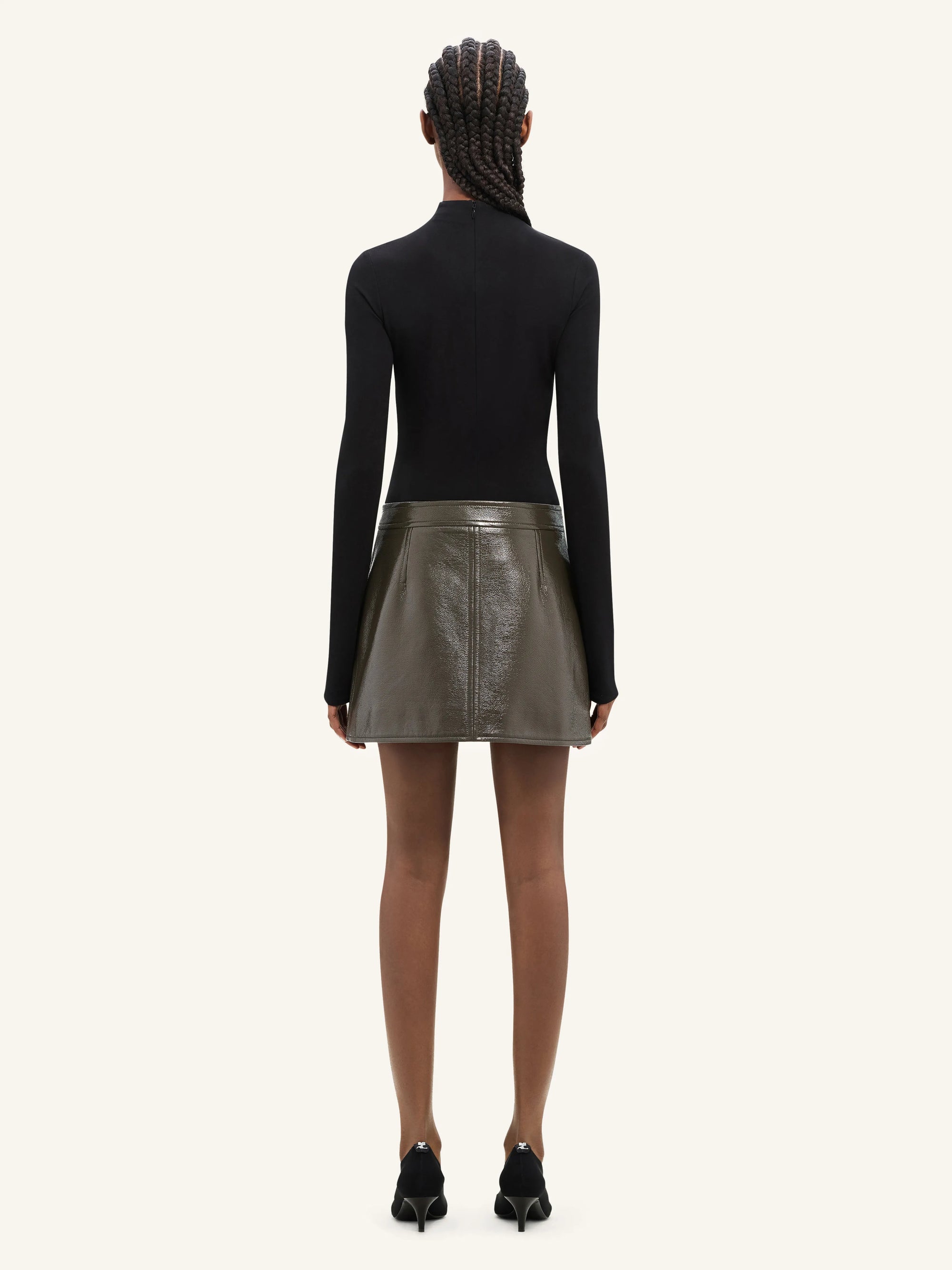 REEDITION VINYL MINI SKIRT