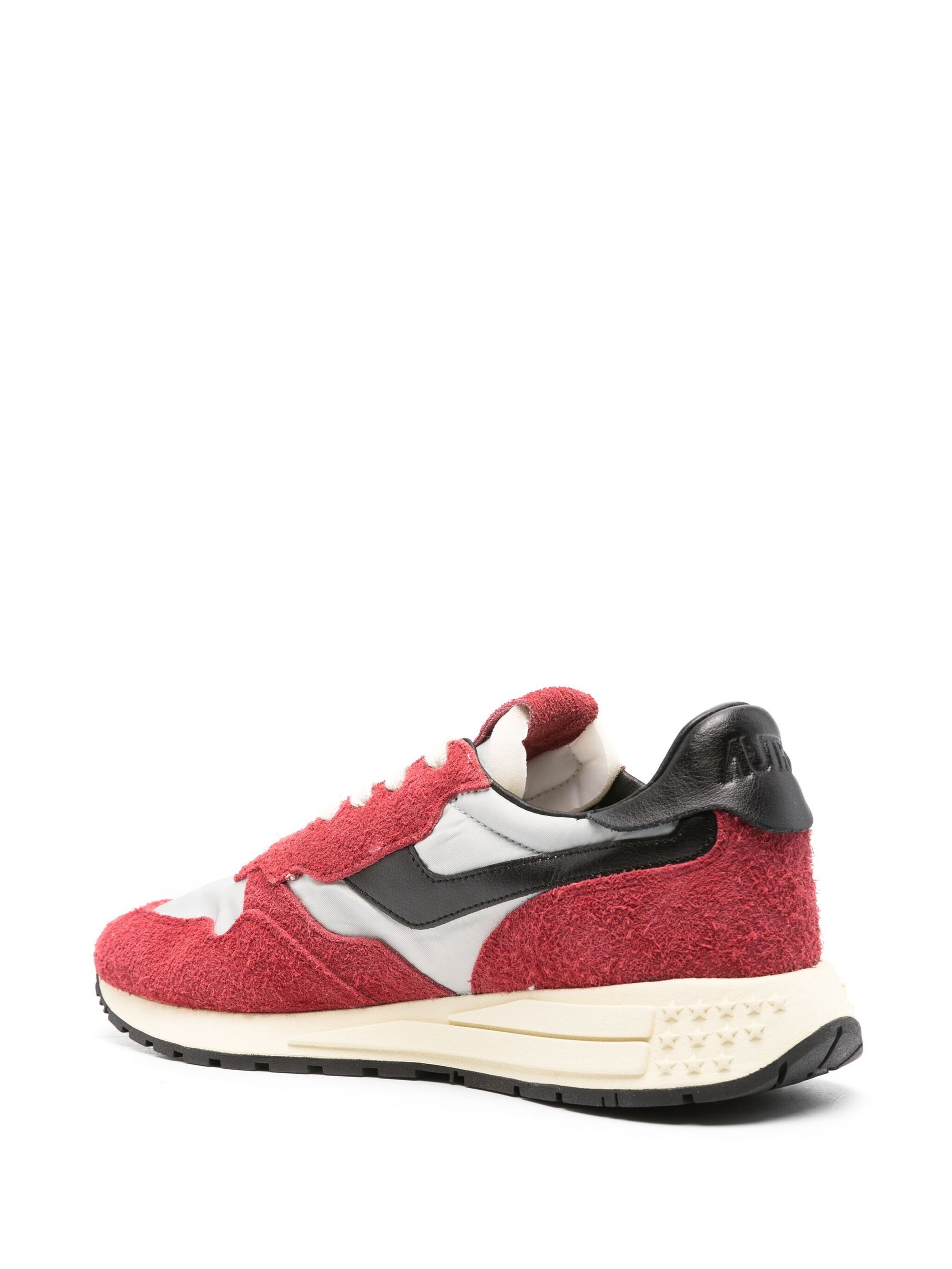 Reelwind Low Sneakers in Cardinal Red and Black Nylon and Suede