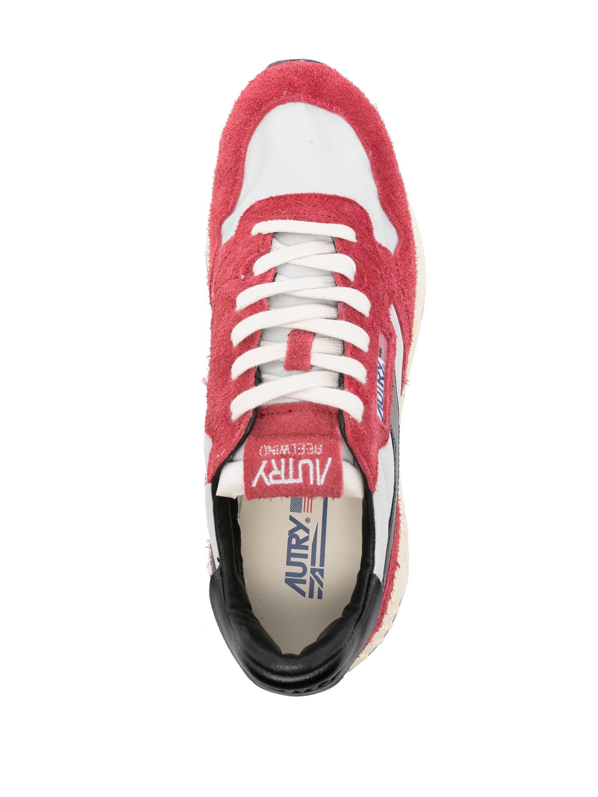 Reelwind Low Sneakers in Cardinal Red and Black Nylon and Suede